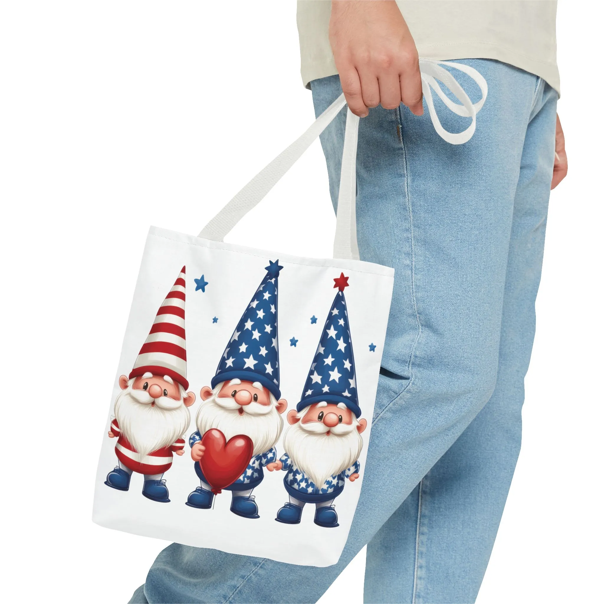 Patriotic Gnome Tote Bag, Stars and Stripes Reusable Grocery Bag, Cute Gnome Summer Bag, Holiday Gift Tote, Eco-Friendly Shopping Bag - Image 18