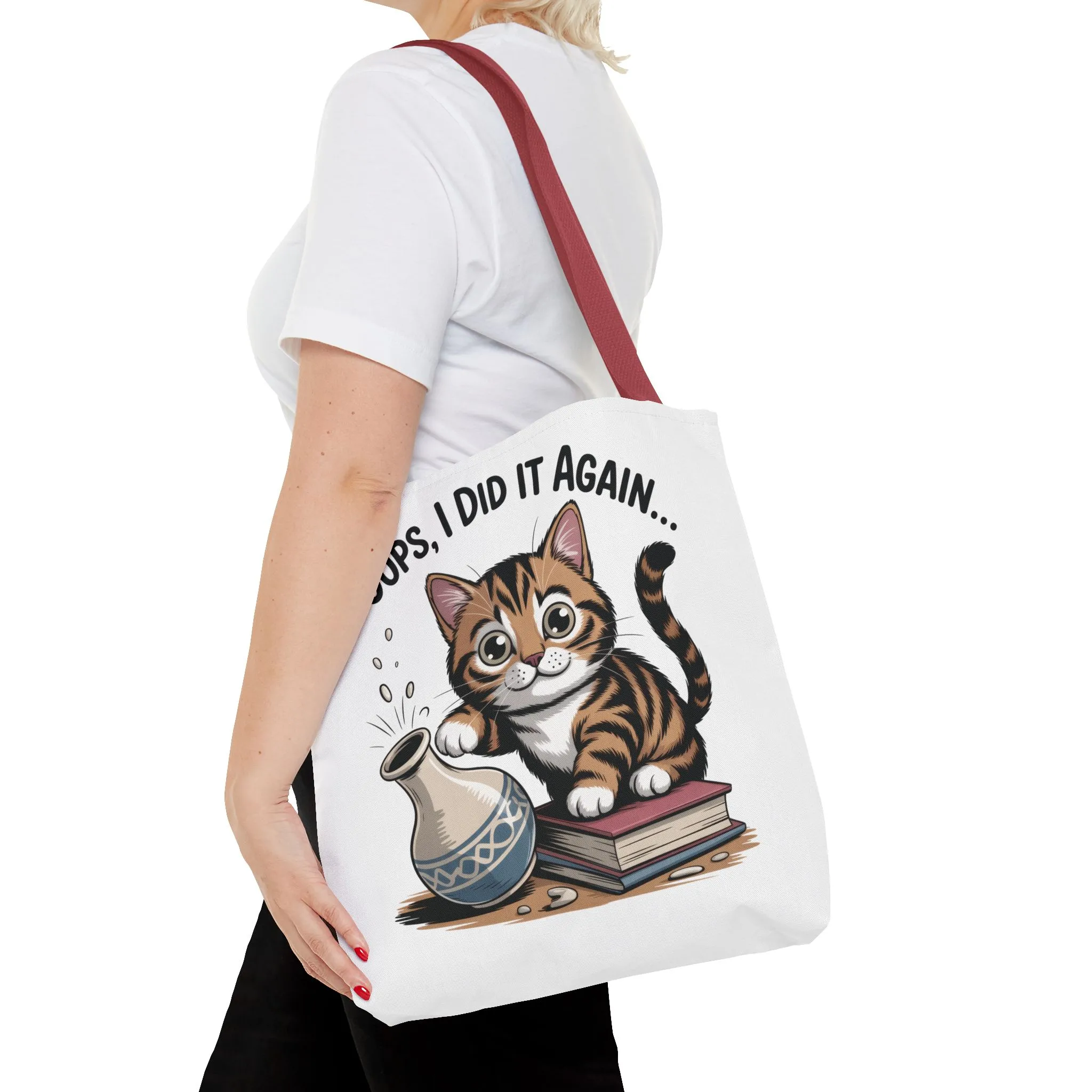 Cat-Themed Tote Bag, "Oops, I Did It Again", Perfect Gift for Cat Lovers, Pet Owners, Birthday, or Everyday Use, Large Tote Bag, beach bag - Image 14