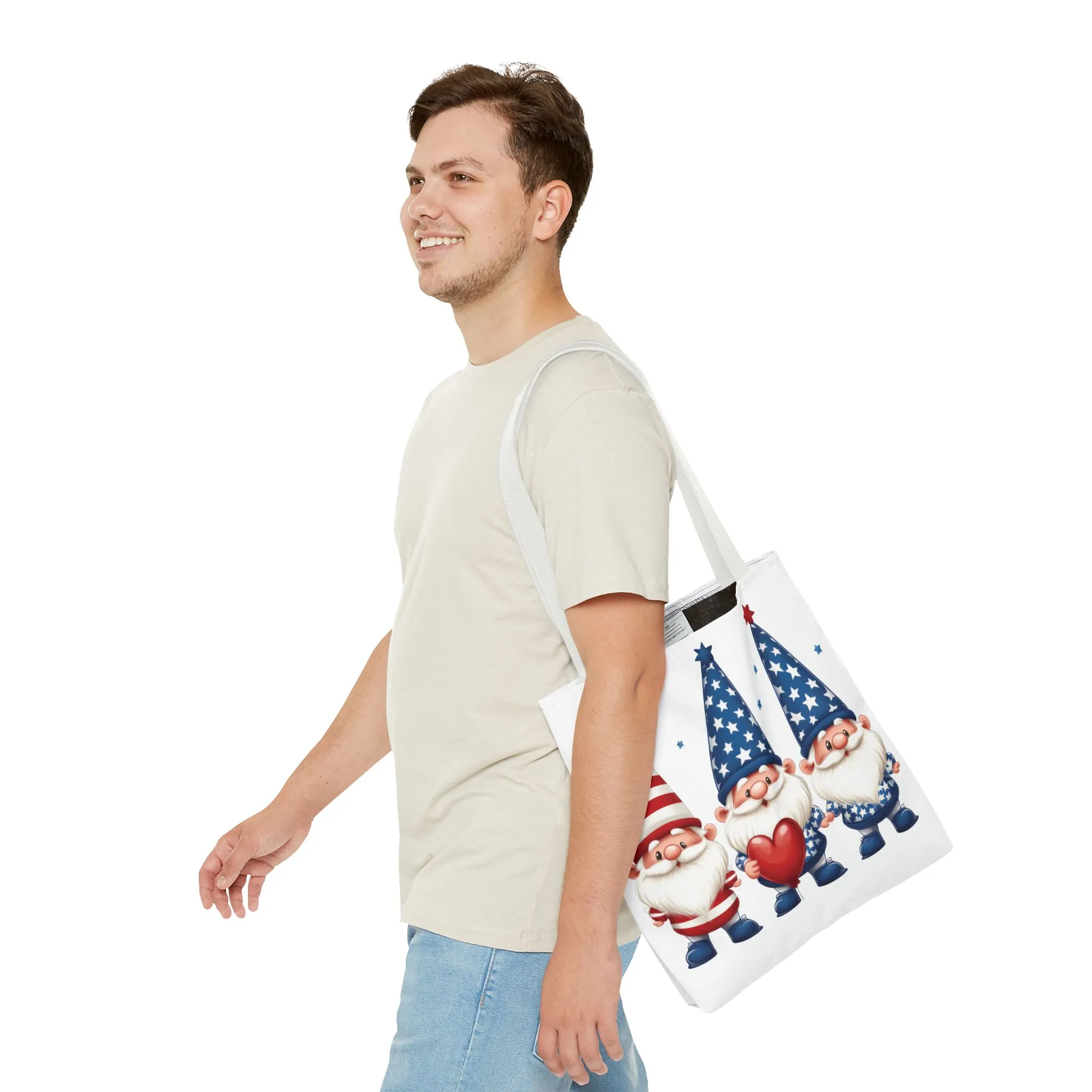 Patriotic Gnome Tote Bag, Stars and Stripes Reusable Grocery Bag, Cute Gnome Summer Bag, Holiday Gift Tote, Eco-Friendly Shopping Bag - Image 23