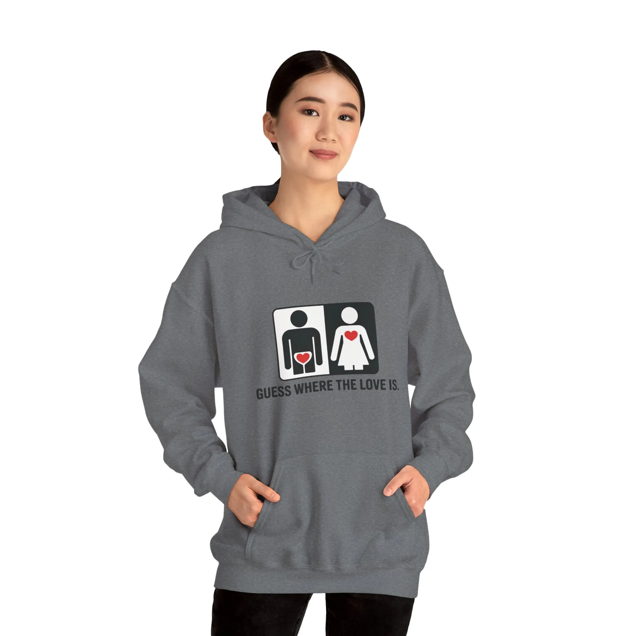 Guess Where the Love Is Hoodie, Cute Couples Hoodie, Valentines Day Gift, Matching Outfits, Witty Relationship Hoodie, Love Joke Graphic - Image 15