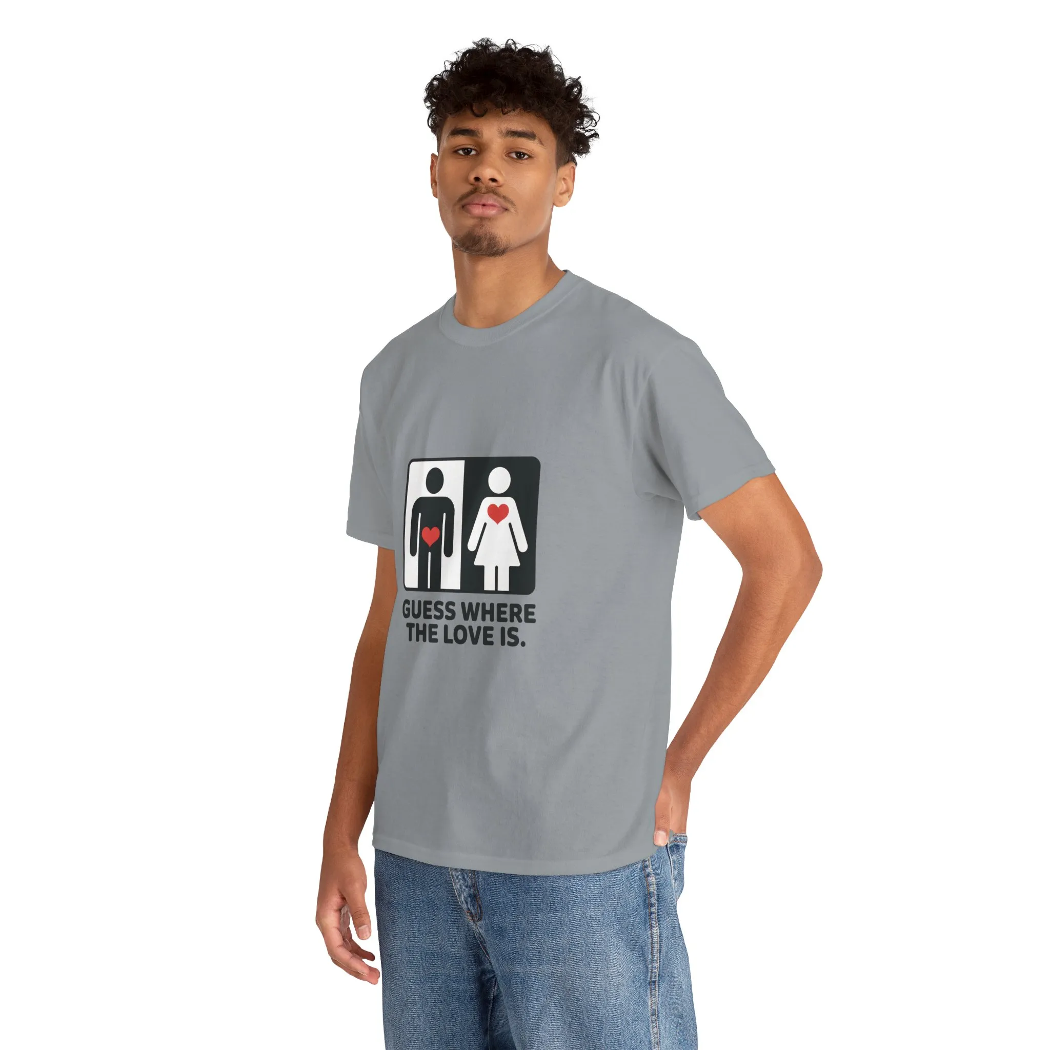 Guess Where The Love Is Mens Tee, Funny Couples Gift, Valentines Day Apparel, Relationship Humor Shirt, Graphic Tee for Him, Bold Love Joke Shirt - Image 12