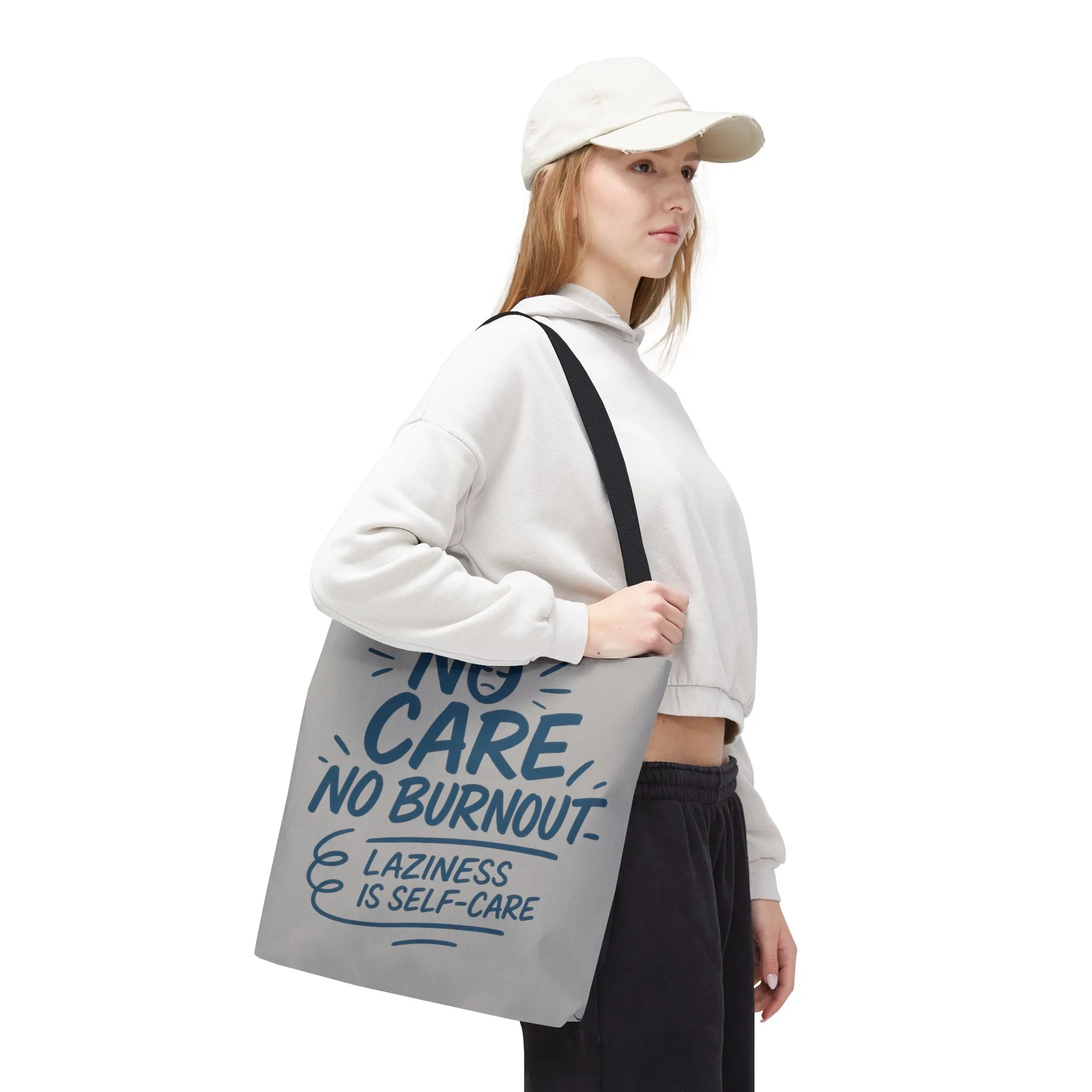 Laziness is Self-Care Funny Quote Bag, Oversized Reusable Canvas Shopping Tote, Sarcastic Self-Care Gift, Weekend Getaway, Everyday Use - Image 15