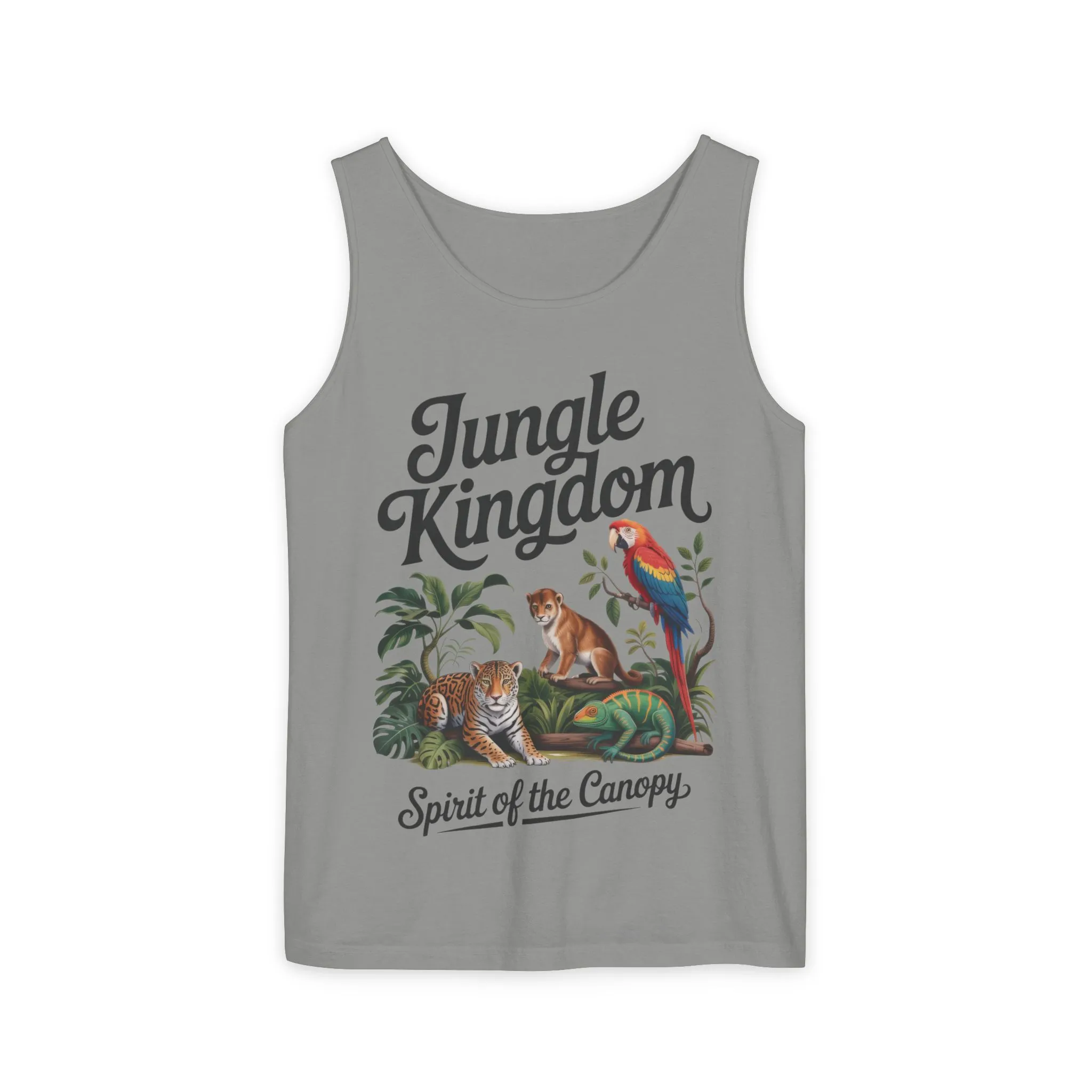 Jungle Kingdom Tank Top, Womens Garment-Dyed Sleeveless Shirt, Spirit of the Canopy Tee, Summer Outfit, Eco-Friendly Casual Wear - Image 15