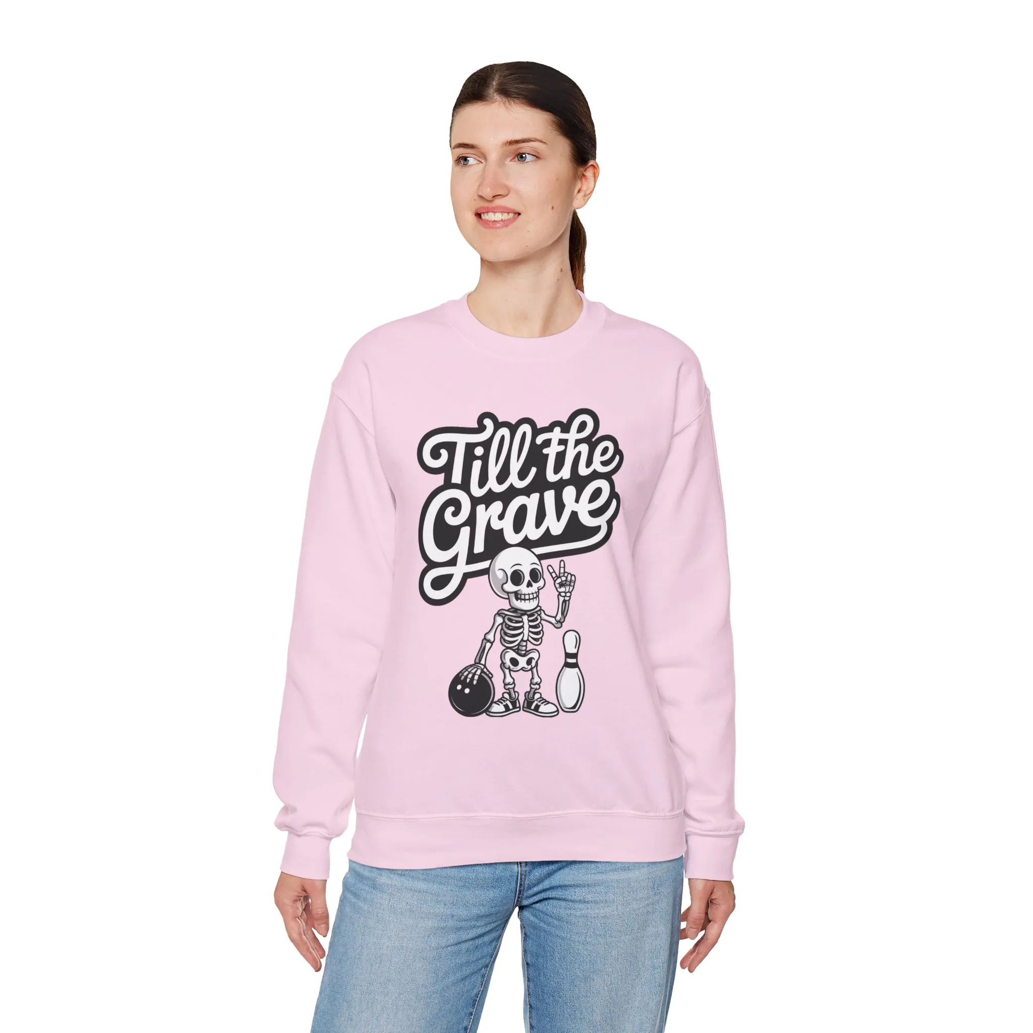 Funny Skeleton Bowling Sweatshirt, Womens Crewneck, Halloween Gift, Casual Wear, Till the Grave Sweatshirt, Bowling Lover Apparel - Image 24