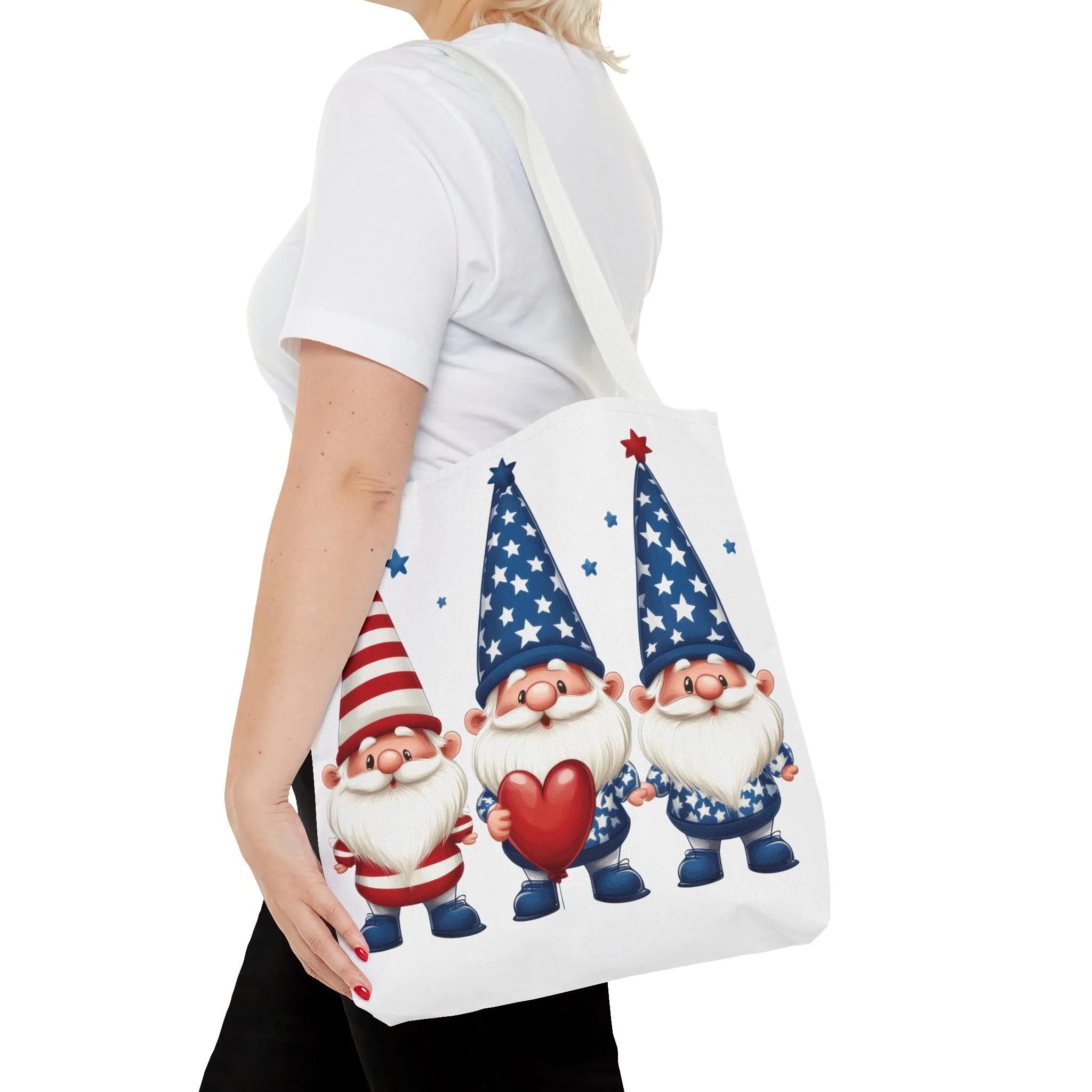 Patriotic Gnome Tote Bag, Stars and Stripes Reusable Grocery Bag, Cute Gnome Summer Bag, Holiday Gift Tote, Eco-Friendly Shopping Bag - Image 24