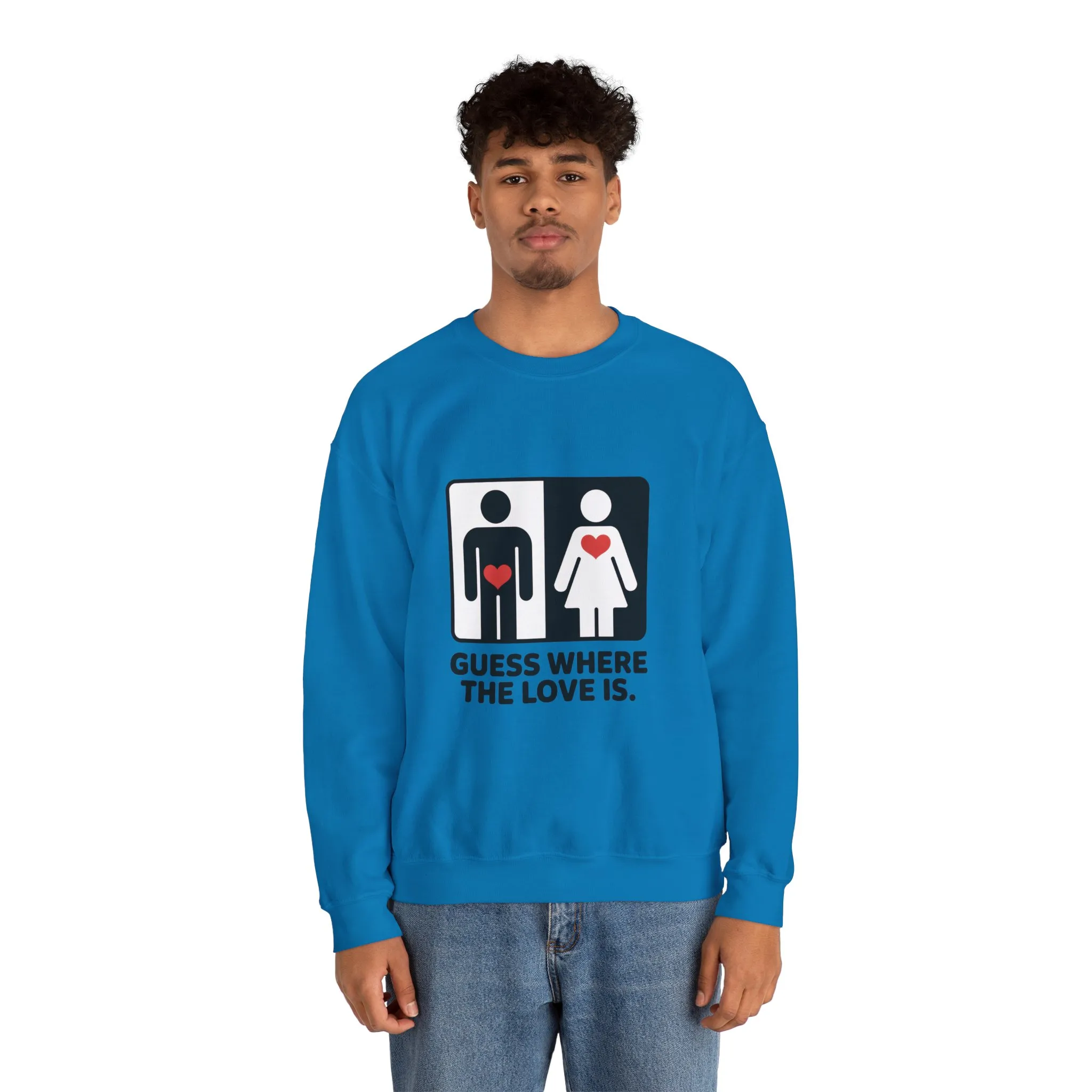 Guess Where the Love Is Mens Crewneck Sweatshirt, Cute Couples Gift, Love Themed Apparel, Valentine's Day Apparel, Relationship Sweatshirt - Image 29