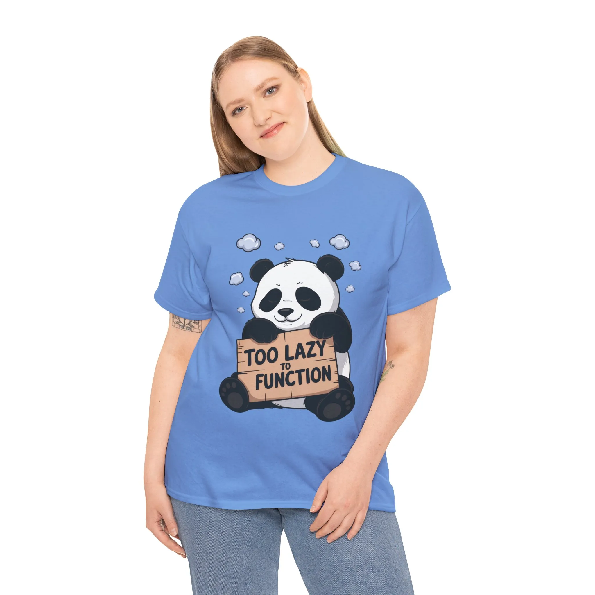 Too Lazy to Function Panda Tee, Unisex Cotton T-Shirt, Funny Shirt, Casual Wear, Gift for Sloth Lovers, Relaxed Vibe - Image 18