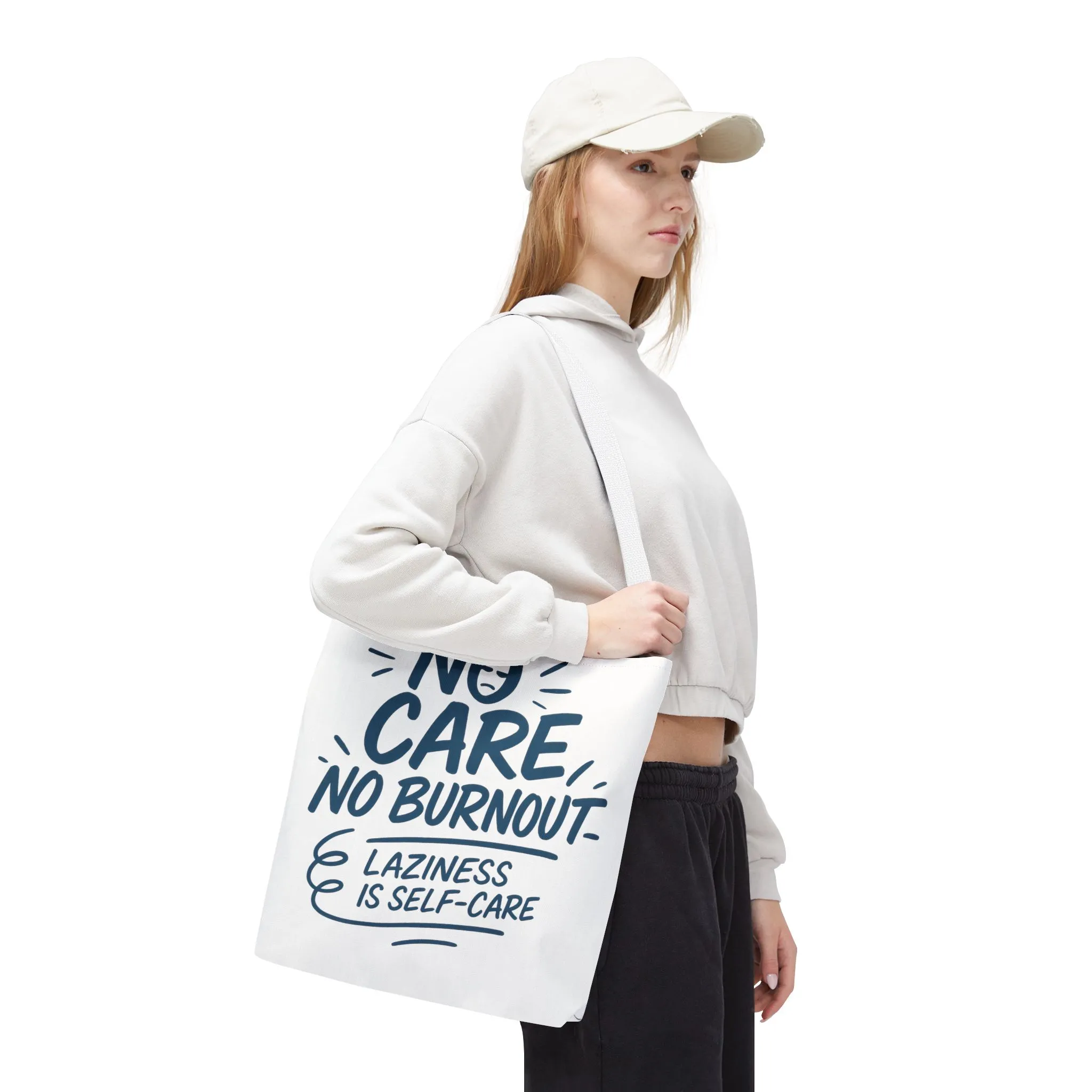 Laziness is Self-Care Funny Quote Bag, Oversized Reusable Canvas Shopping Tote, Sarcastic Self-Care Gift, Weekend Getaway, Everyday Use - Image 15