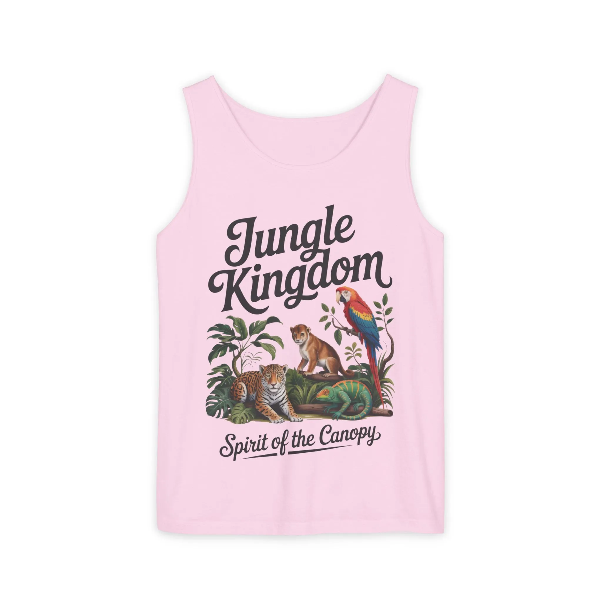 Jungle Kingdom Tank Top, Womens Garment-Dyed Sleeveless Shirt, Spirit of the Canopy Tee, Summer Outfit, Eco-Friendly Casual Wear - Image 29