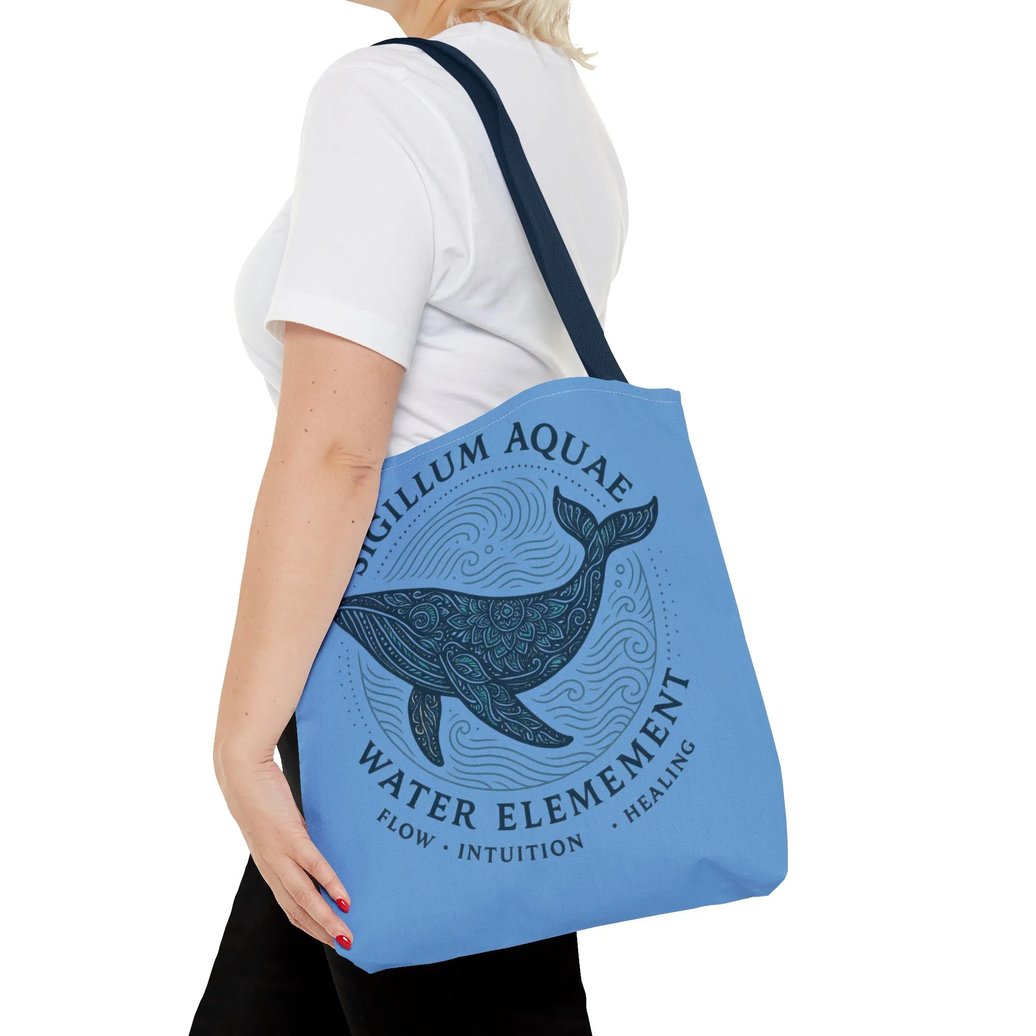 Whale Water Element Tote Bag: Spiritual Gift, Eco-Friendly, Beach Bag, Yoga Accessories, Meditation Essentials, Weekender Bag, Large Bag - Image 9