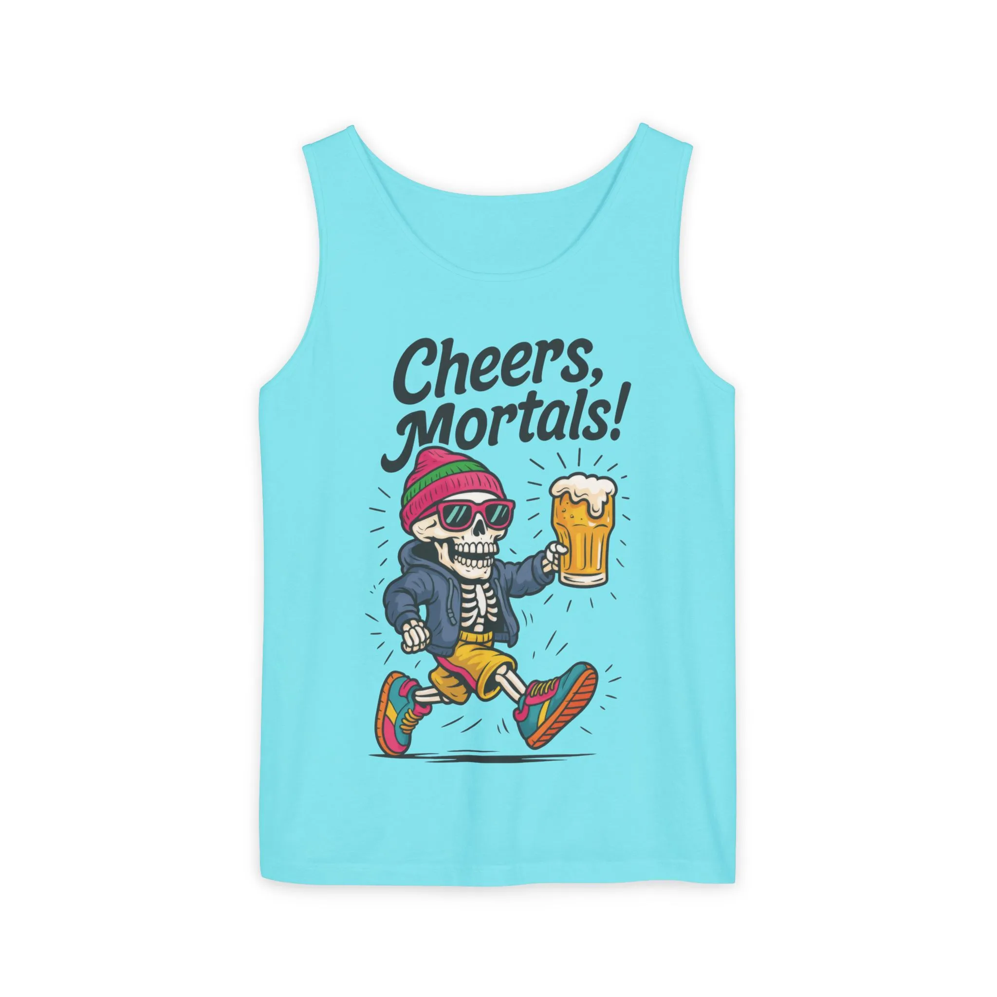 Cheers Mortals! Mens Tank Top, Funny Skeleton Beer Graphic Tee, Drinking Humor Shirt, Party Gift for Him, Halloween Tank, Beer Lovers Gift - Image 40