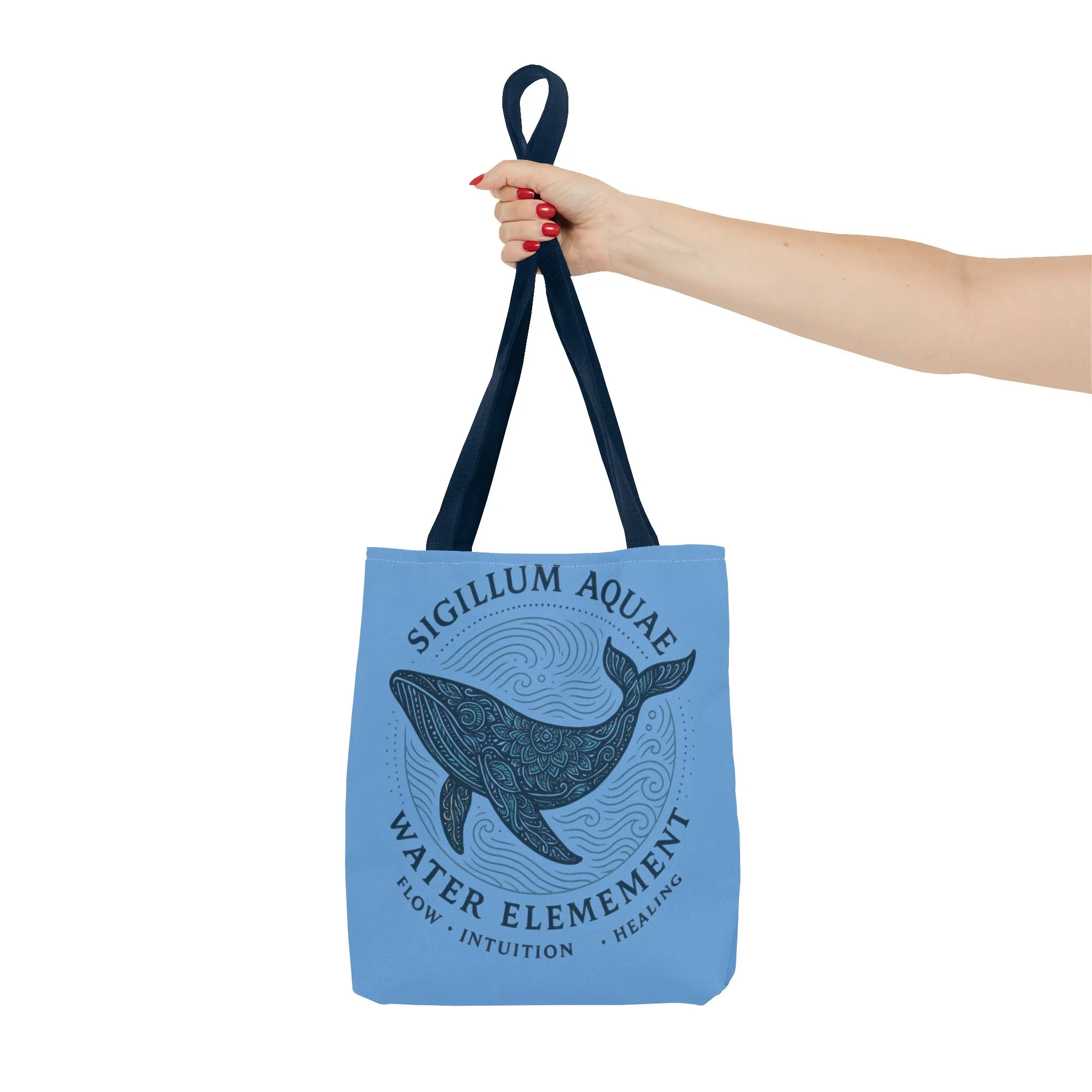 Whale Water Element Tote Bag: Spiritual Gift, Eco-Friendly, Beach Bag, Yoga Accessories, Meditation Essentials, Weekender Bag, Large Bag - Image 4