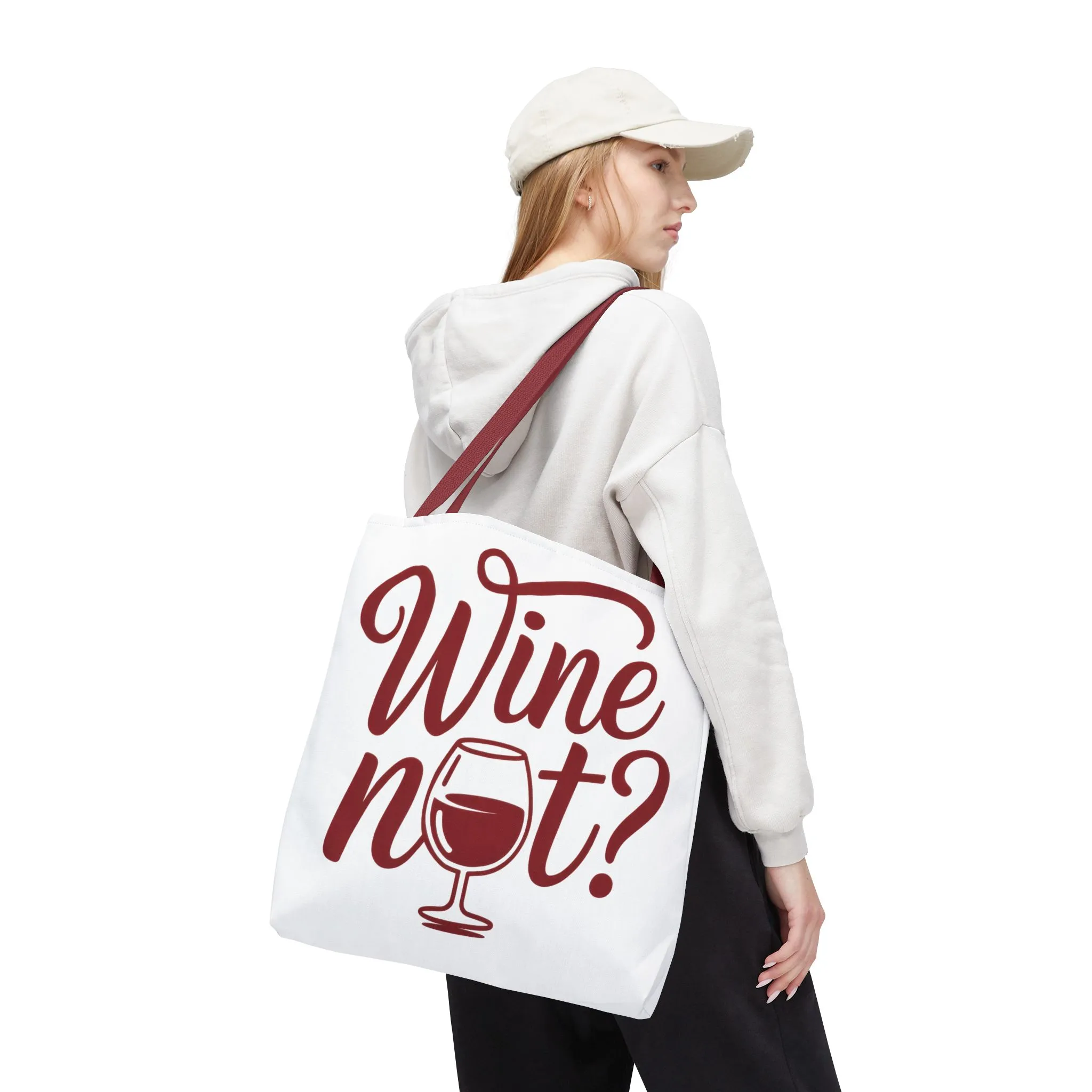 Wine Not? Tote Bag - Fun Wine Lover's Accessory for Parties, Gift for Wine Enthusiasts, Perfect for Grocery or Beach Outings, AOP Design - Image 5