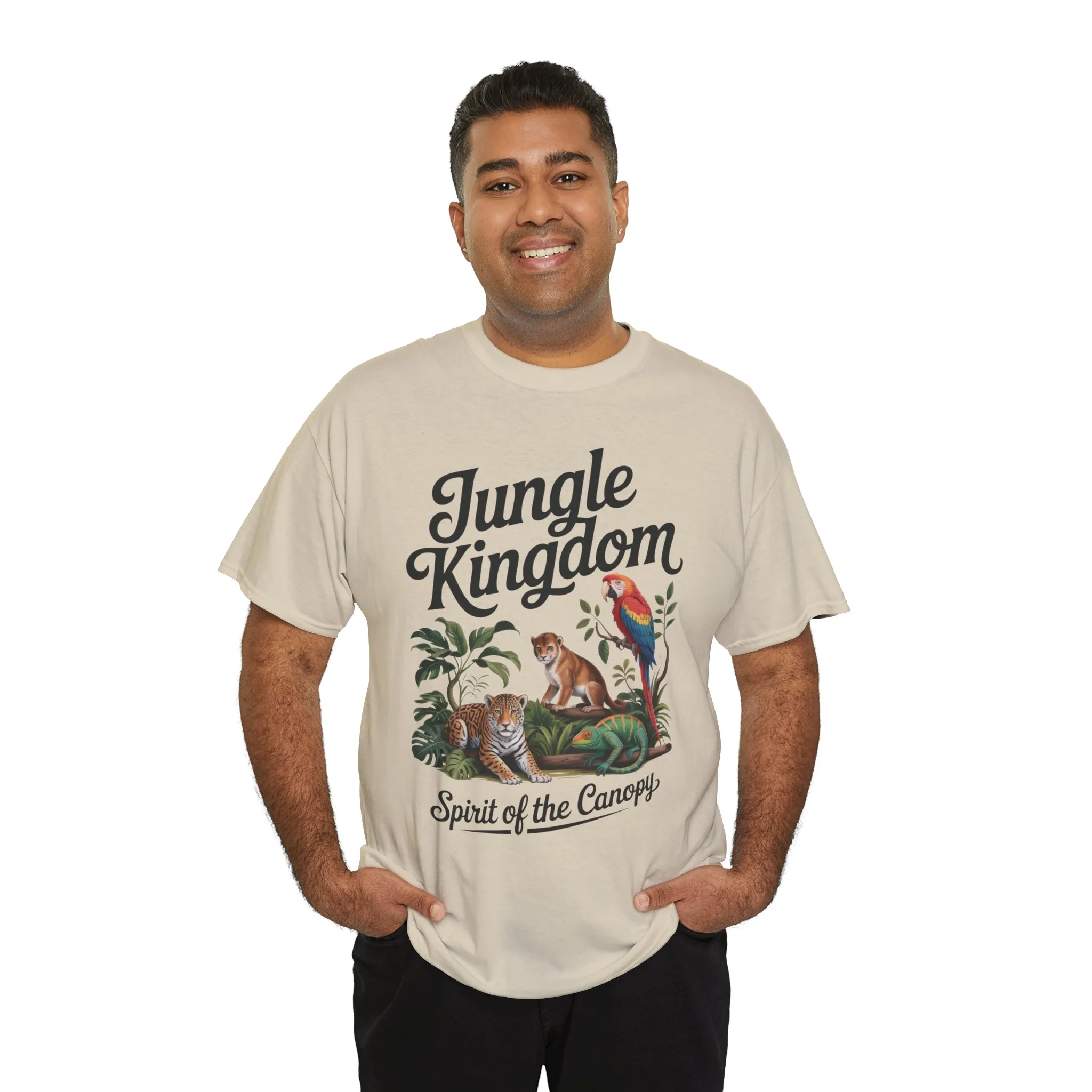 Mens Jungle Kingdom Tee - Nature Lover T-Shirt, Animal Graphic Tee, Eco-Friendly Gift, Summer Fashion, Adventure Outfit - Image 4