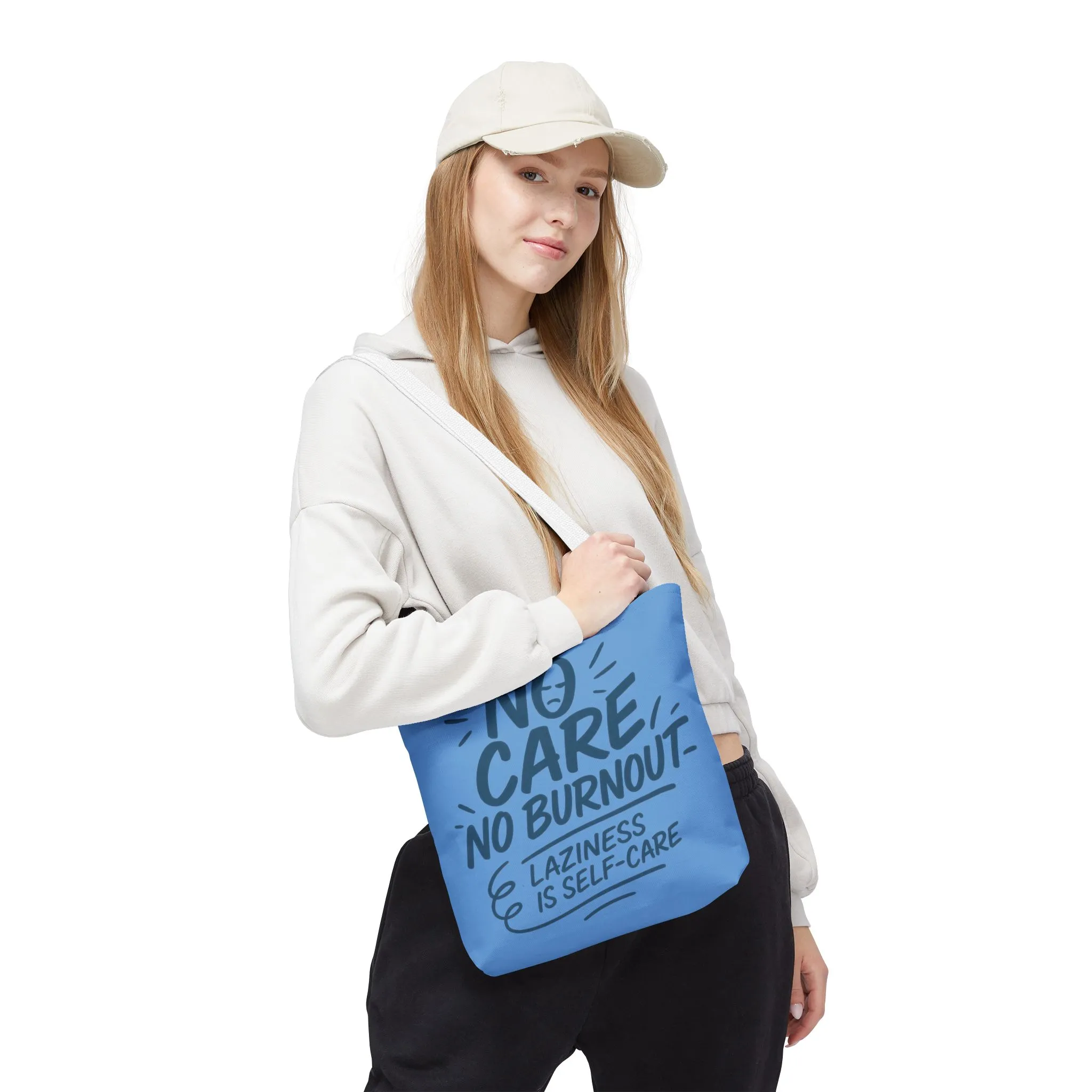 Laziness is Self-Care Funny Quote Bag, Oversized Reusable Canvas Shopping Tote, Sarcastic Self-Care Gift, Weekend Getaway, Everyday Use - Image 10