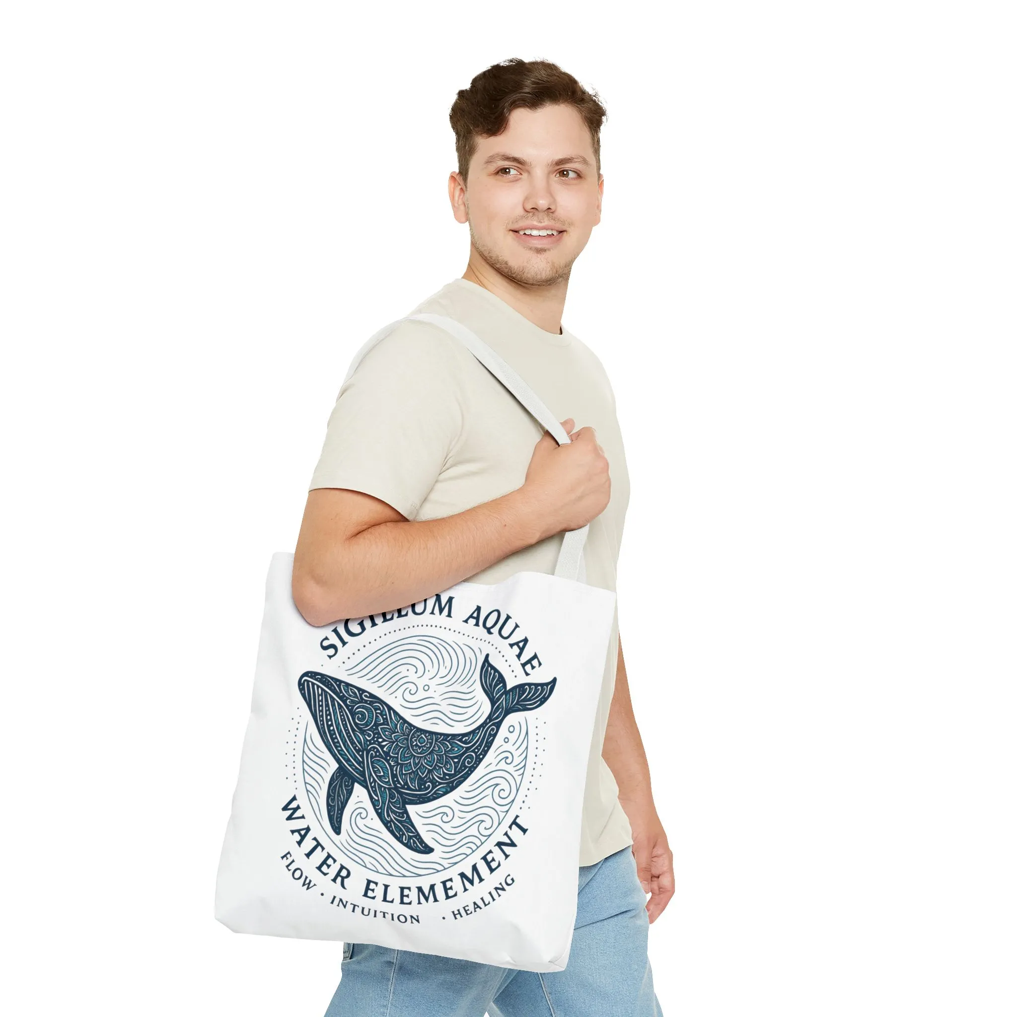 Whale Water Element Tote Bag: Spiritual Gift, Eco-Friendly, Beach Bag, Yoga Accessories, Meditation Essentials, Weekender Bag, Large Bag - Image 28