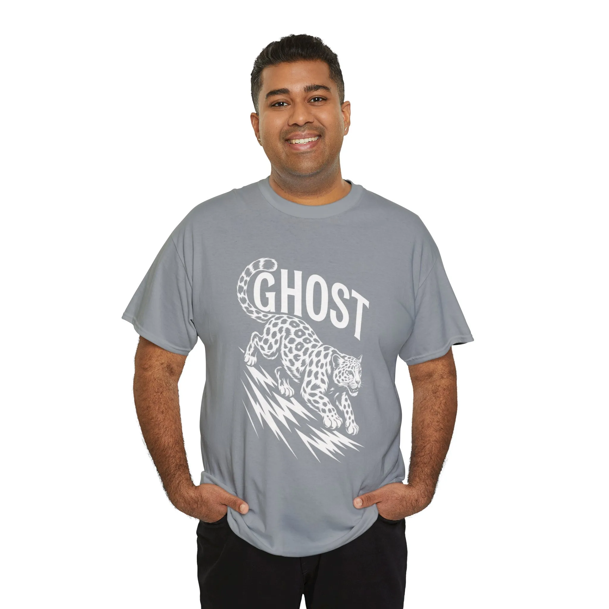 Ghost Leopard Graphic Tee, Mens T-Shirt, Casual Wear, Animal Print Top, Gift for Cat Lovers, Halloween Outfit - Image 9