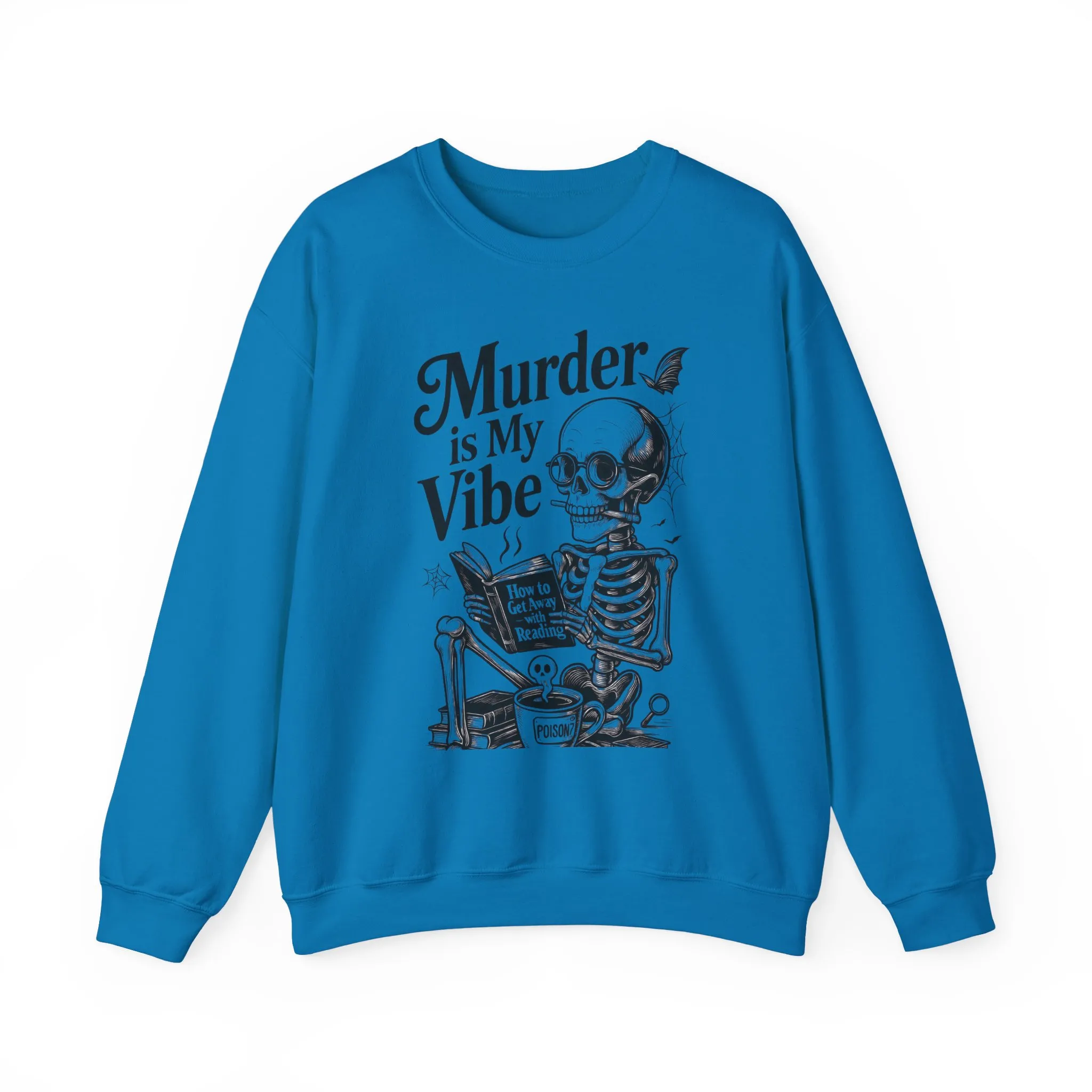 Murder is My Vibe Crewneck Sweatshirt, Cozy Gift for Halloween, Unique Sweatshirt, Skull Graphic, Fall Fashion, Unisex Pullover - Image 19