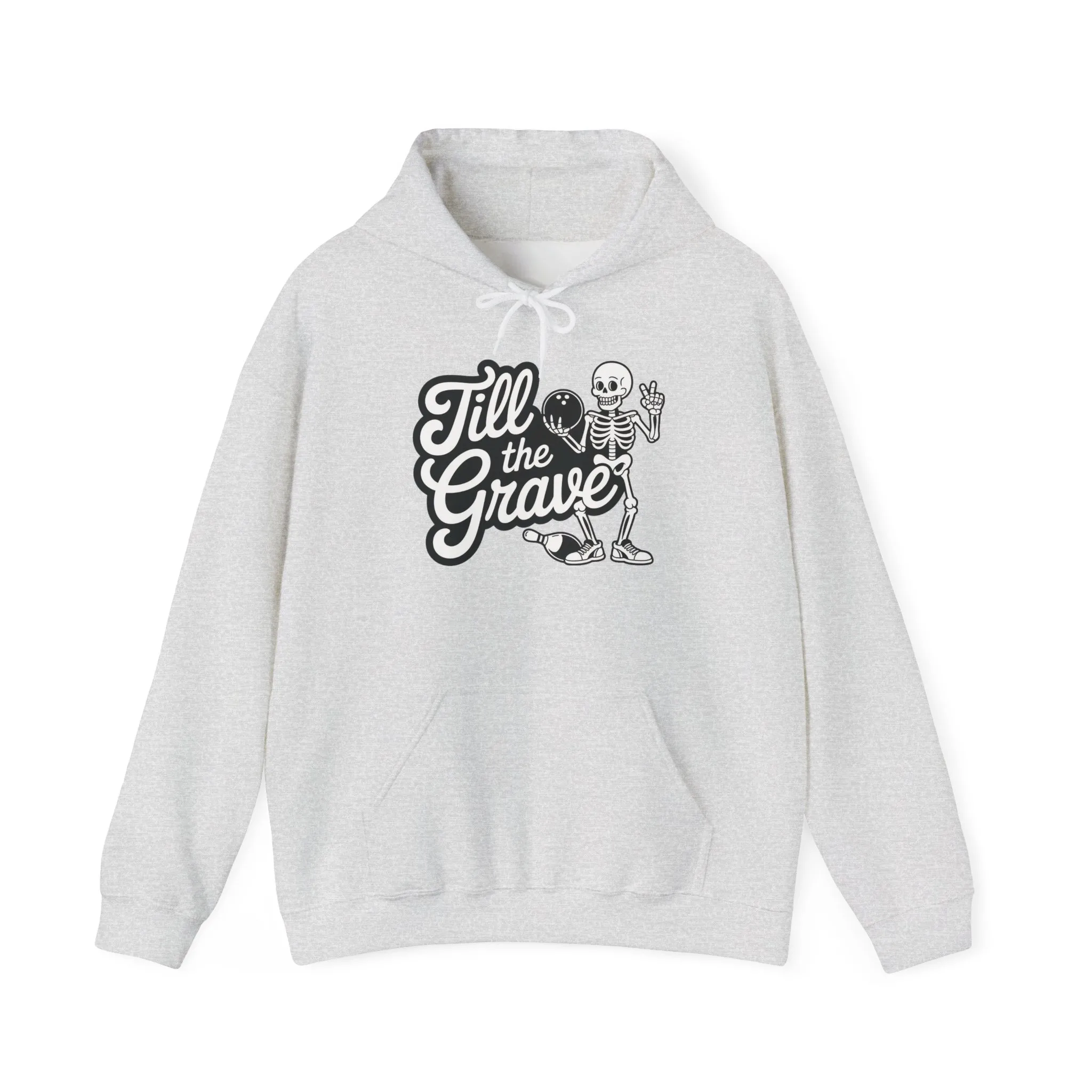 Funny Skeleton Bowling Mens Hoodie, Halloween Apparel, Funny Skeleton Bowling Shirt, Casual Mens Crewneck, Cool Bowler Skull Hoodie - Image 5