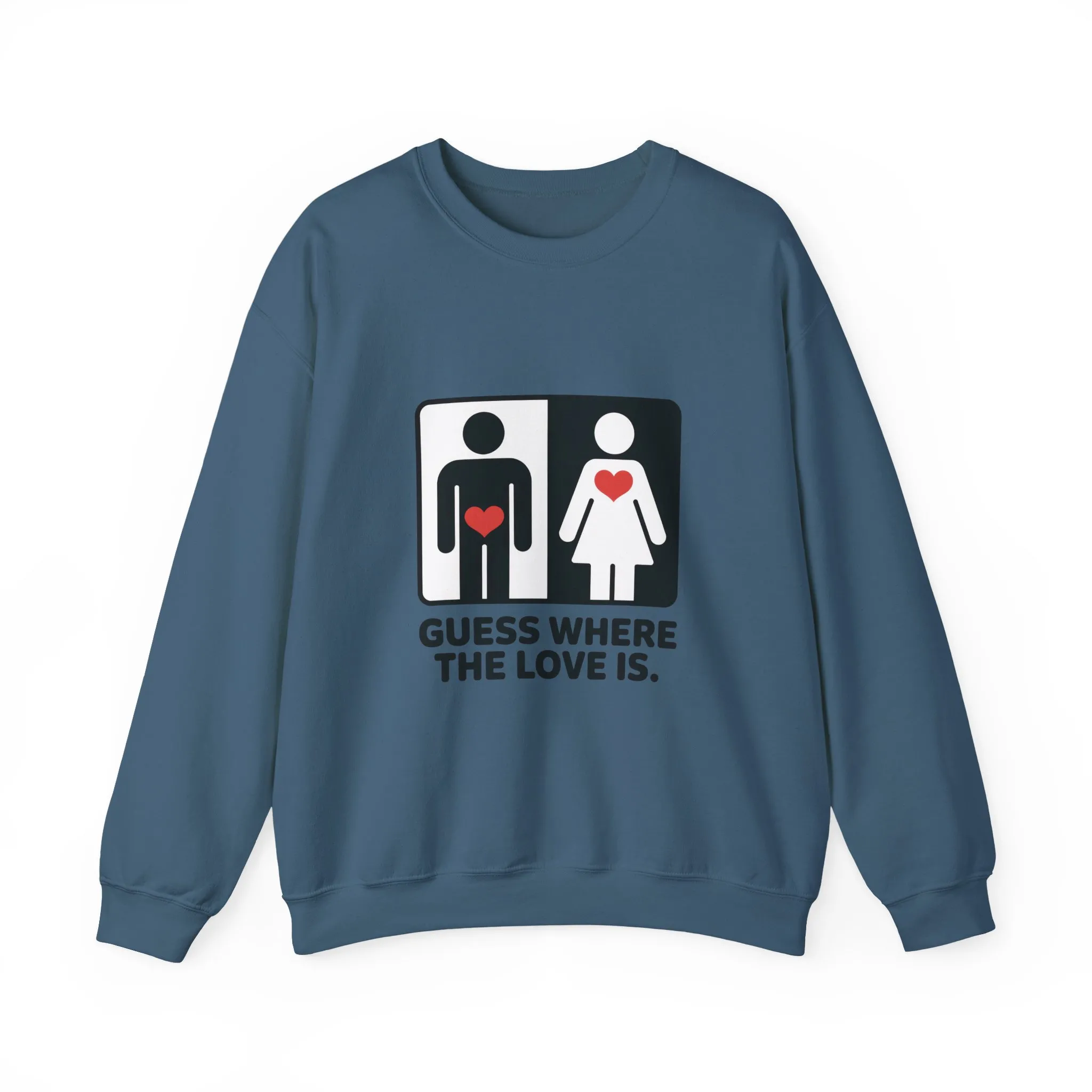 Guess Where the Love Is Mens Crewneck Sweatshirt, Cute Couples Gift, Love Themed Apparel, Valentine's Day Apparel, Relationship Sweatshirt - Image 13