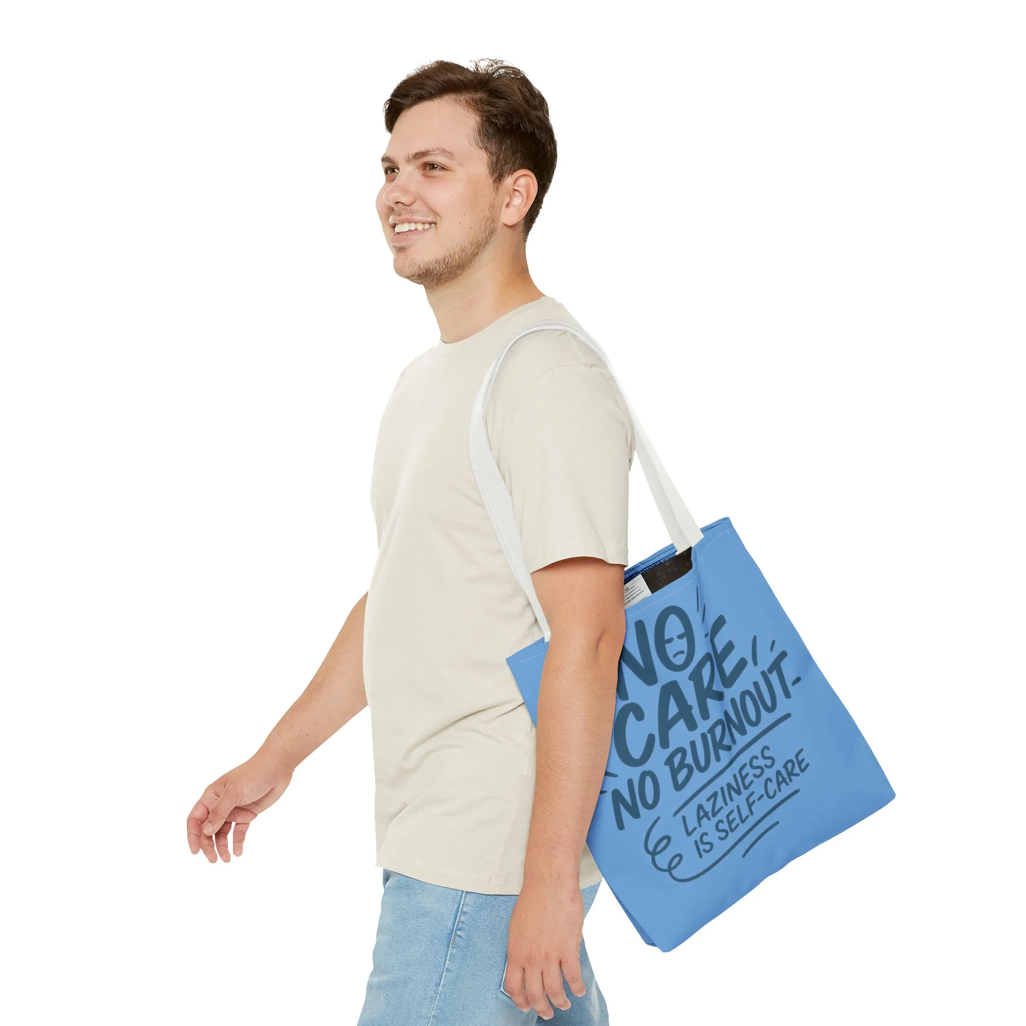 Laziness is Self-Care Funny Quote Bag, Oversized Reusable Canvas Shopping Tote, Sarcastic Self-Care Gift, Weekend Getaway, Everyday Use - Image 13