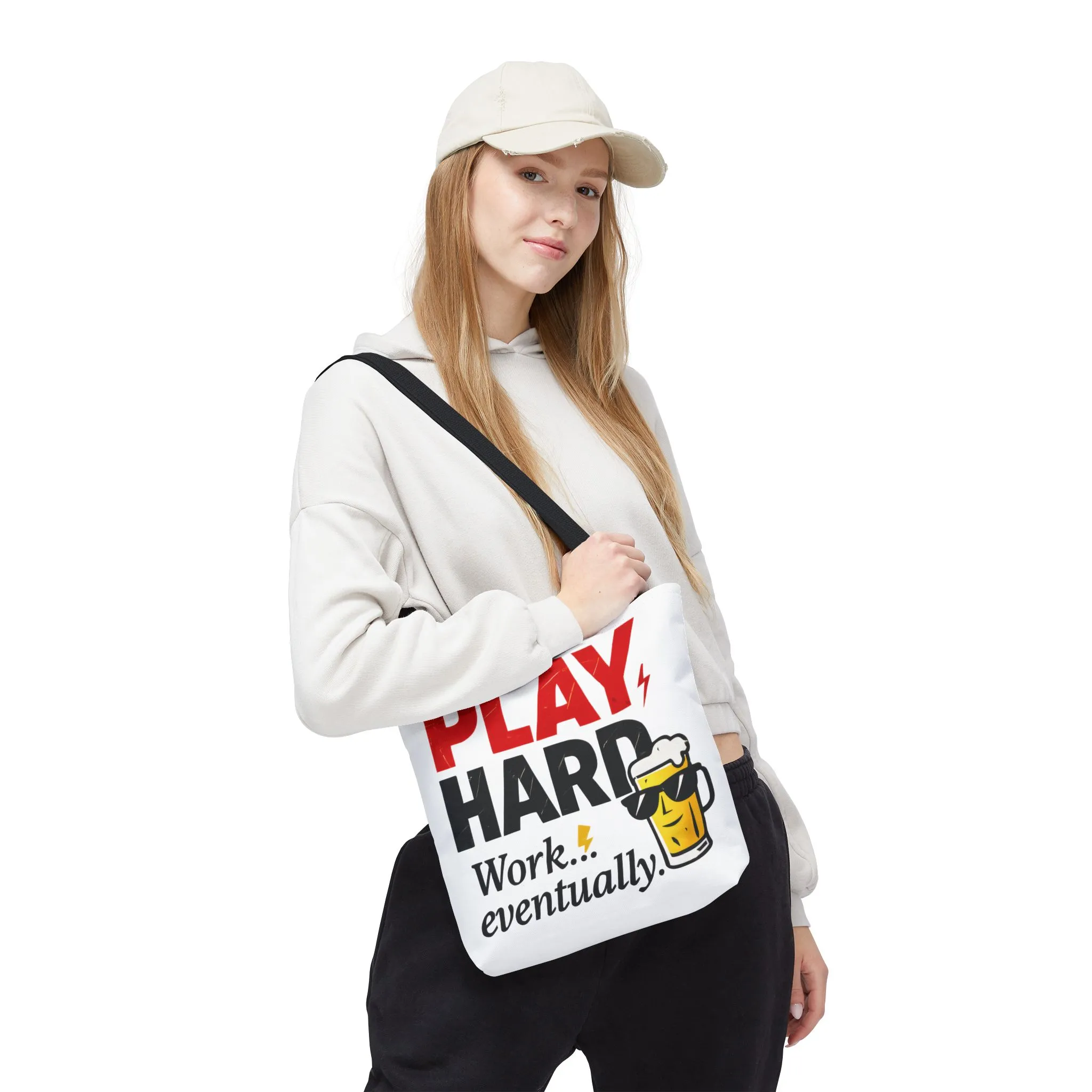 Play Hard Tote Bag - Fun, Stylish, Tote for Work & Play, Summer, Gift, Beach Bag, Everyday Carry, Beach Weekender Bag, large canvas bag - Image 10