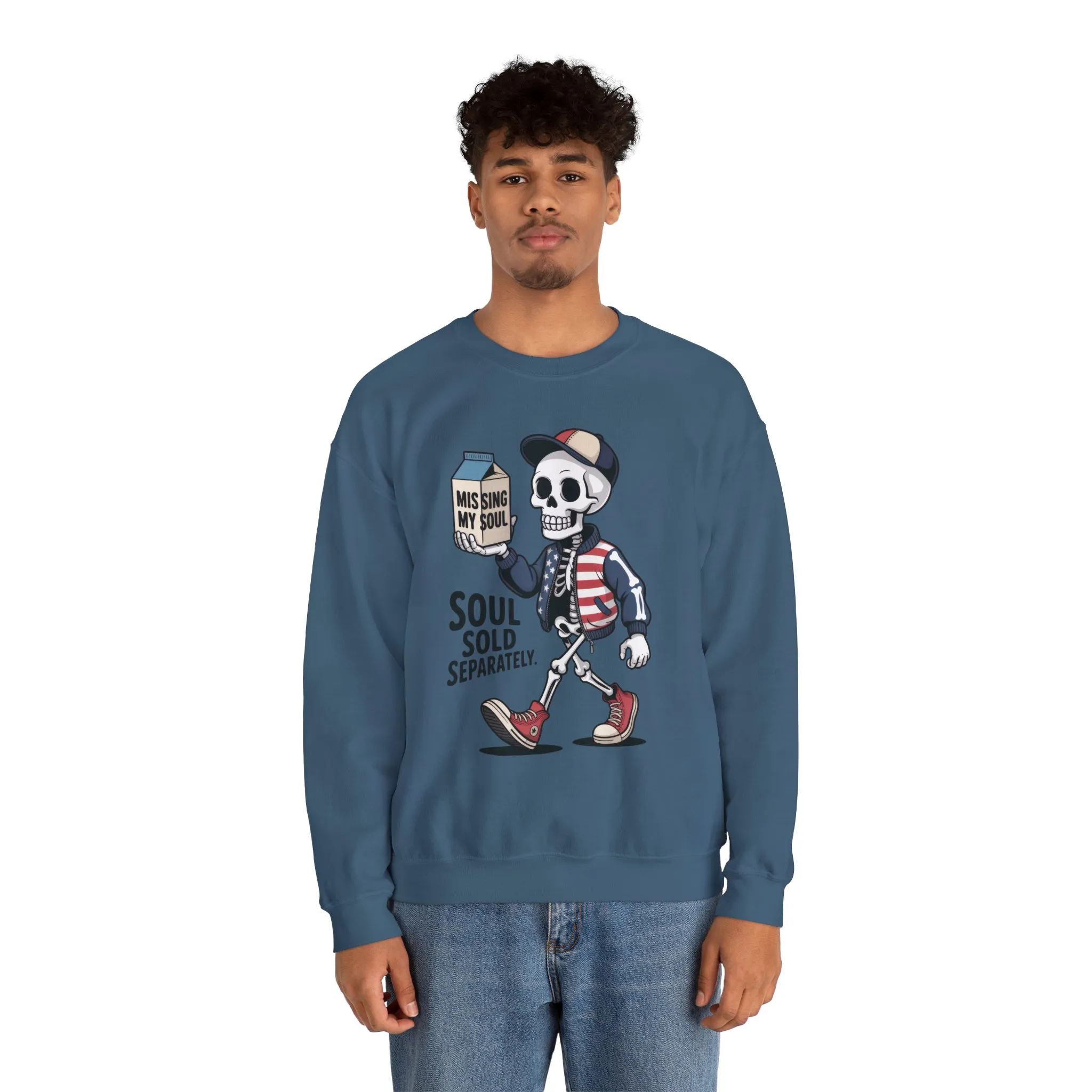 Skeleton Graphic Sweatshirt, Soul Sold Separately Pullover, Funny Gothic Streetwear, Missing My Soul Skull Hoodie Alternative - Image 17
