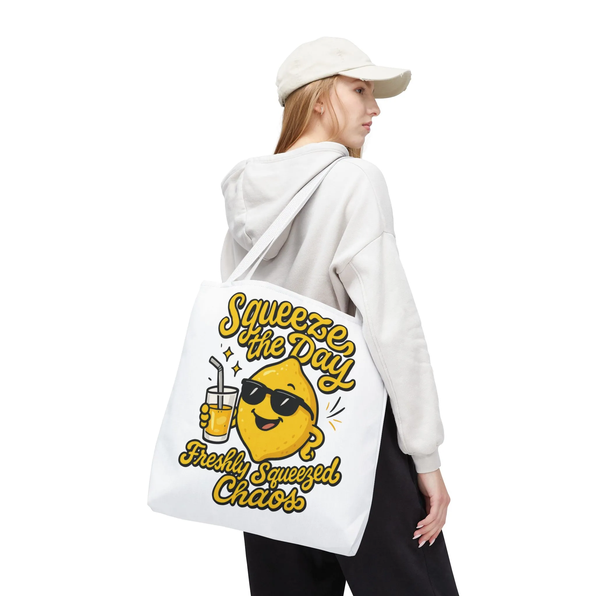 Lemon Themed Tote Bag, Squeeze the Day, Shopping Bag, Gift for Citrus Lovers, Eco-Friendly Carrier, Summer Accessory - Image 5