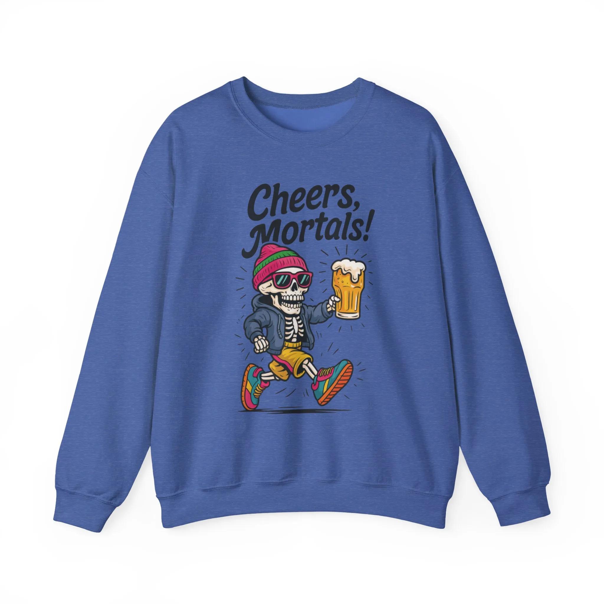 Cheers Mortals! Mens Crewneck Sweatshirt, Skeleton Beer Pullover with Hood, Drinking Humor Sweatshirt, Party Gift for Him, Halloween Apparel - Image 28