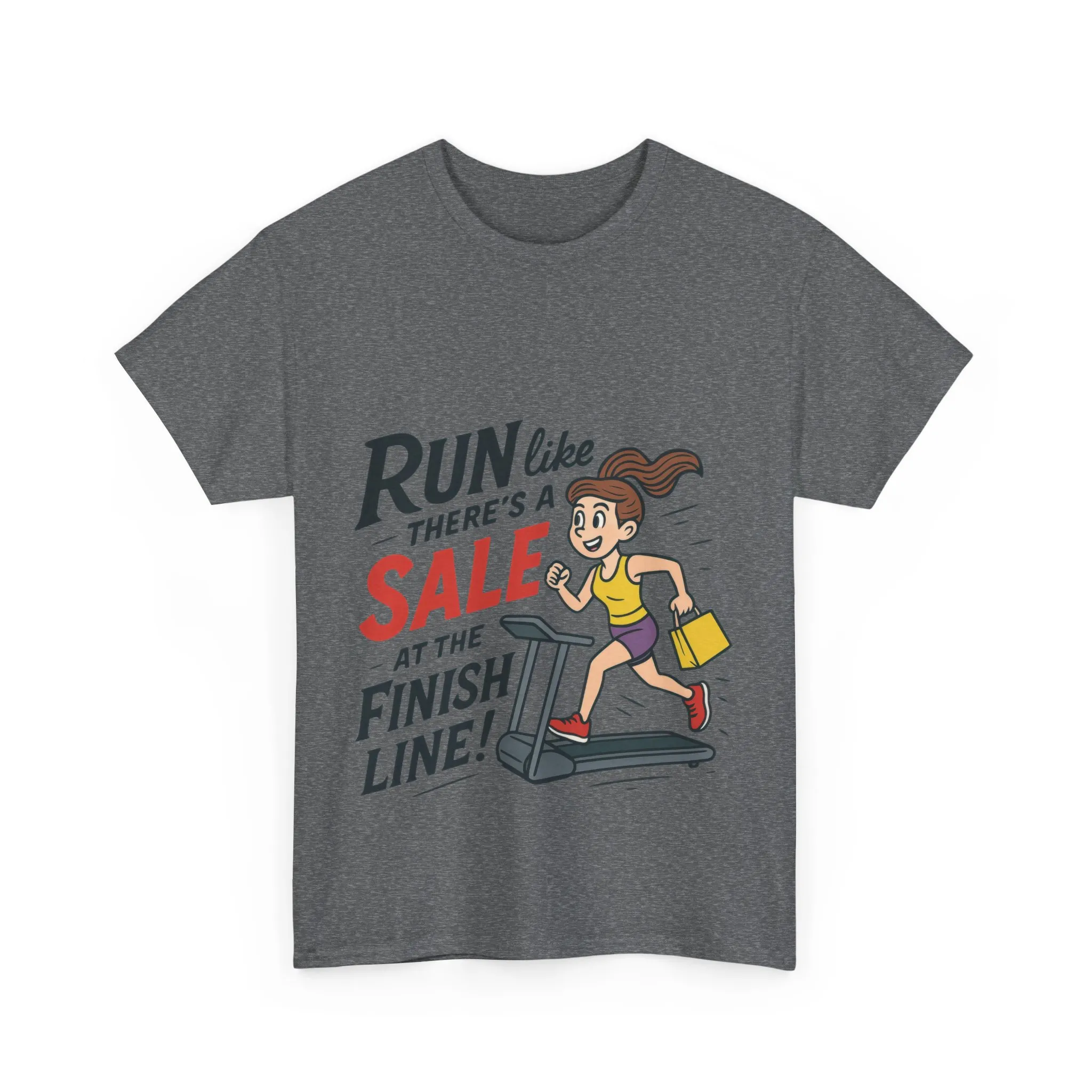 Motivational Fitness Tee, Workout Shirt, Funny Exercise Gym Top, Funny Shopping Tee, Treadmill Runner Shirt for Her, run for sale tee - Image 13