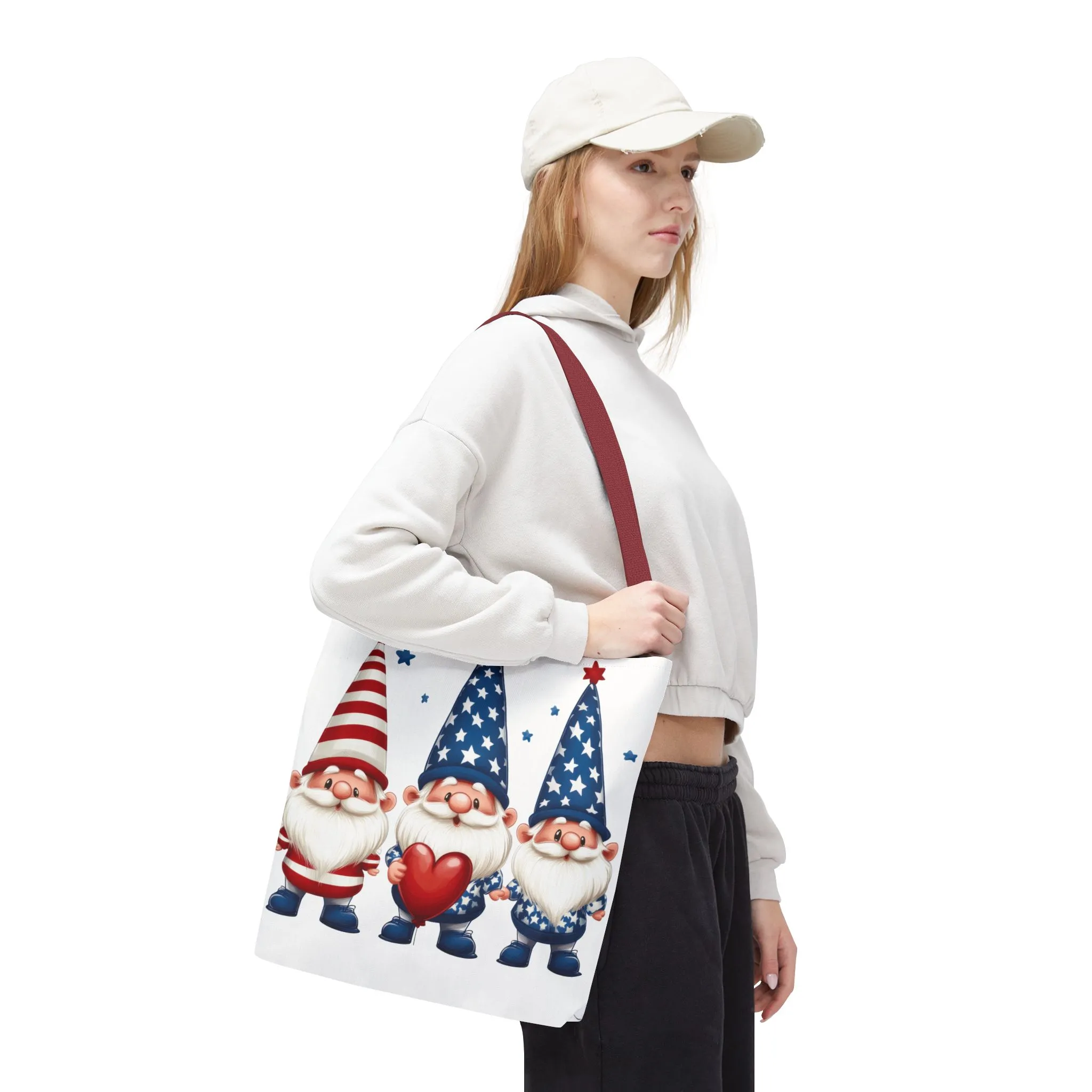 Patriotic Gnome Tote Bag, Stars and Stripes Reusable Grocery Bag, Cute Gnome Summer Bag, Holiday Gift Tote, Eco-Friendly Shopping Bag - Image 15