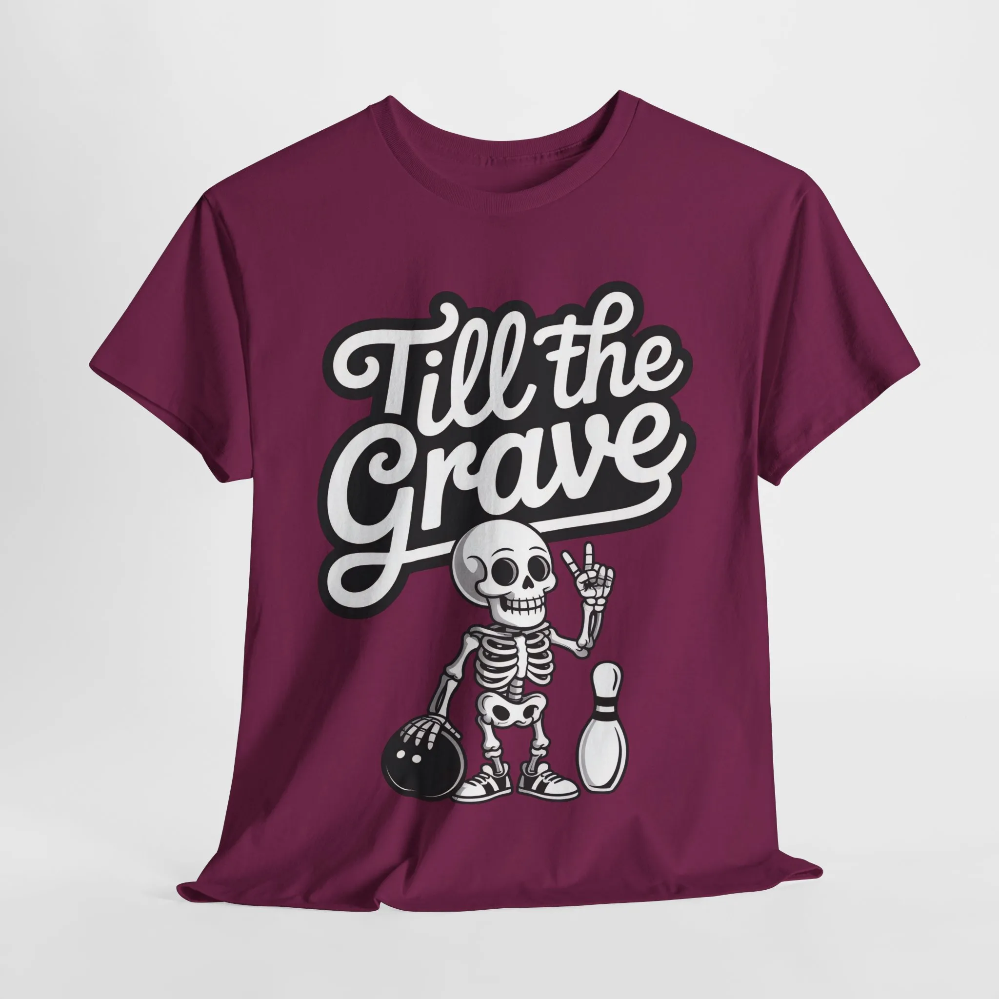 Funny Skeleton Bowling Womens Tee, Till the Grave, Funny Shirt, Halloween Gift, Skull Graphic, Casual Wear, Sporty Style - Image 25