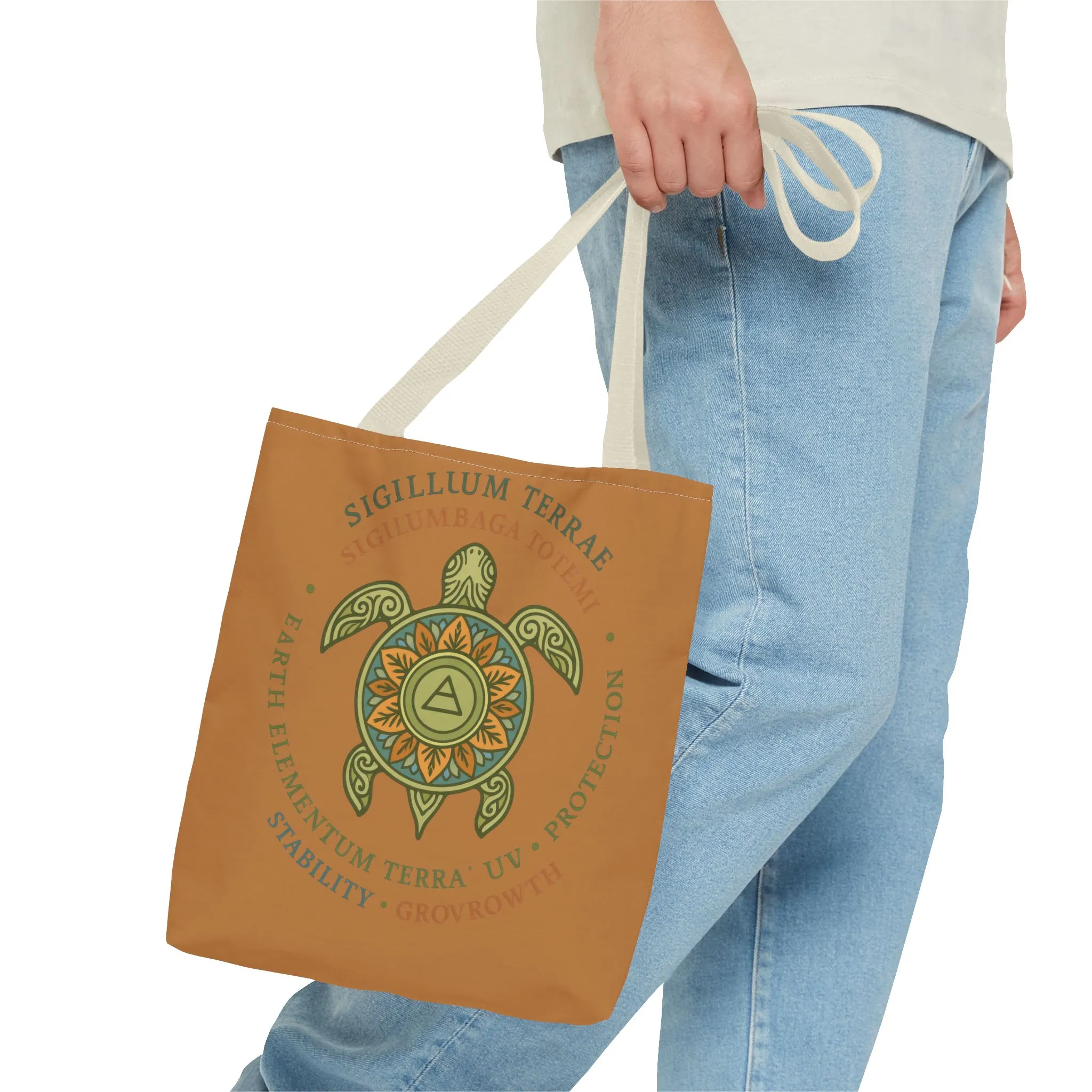 Spiritual Symbol Tote Bag, Eco-Friendly Shopping Bag, Meditation Pouch, Gift for Yogis, Bohemian Style, Sigillum Terrae Design - Image 18