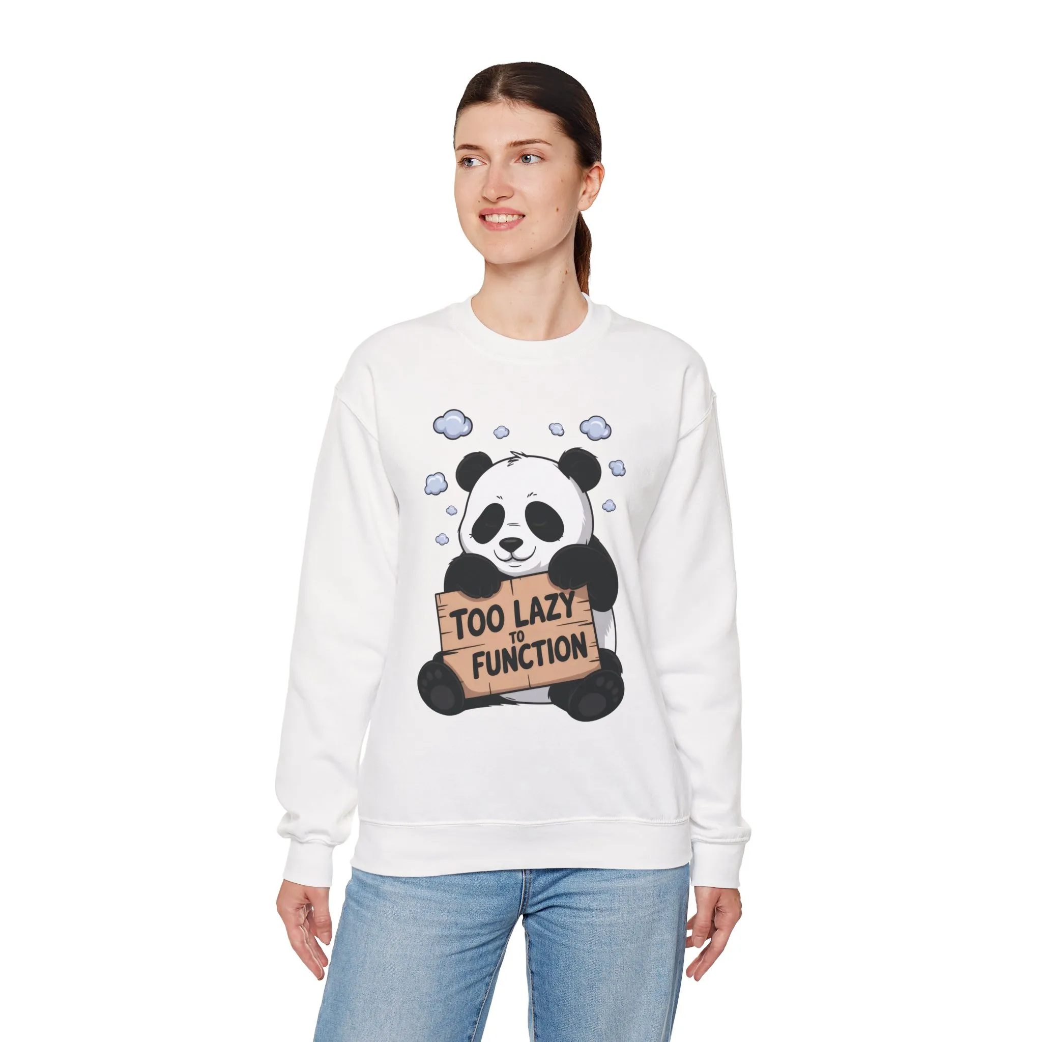 Panda Lazy Crewneck Sweatshirt - Funny Gift for Relaxation, Cute Animal Apparel for Cozy Days, Perfect for Fall and Winter - Image 6