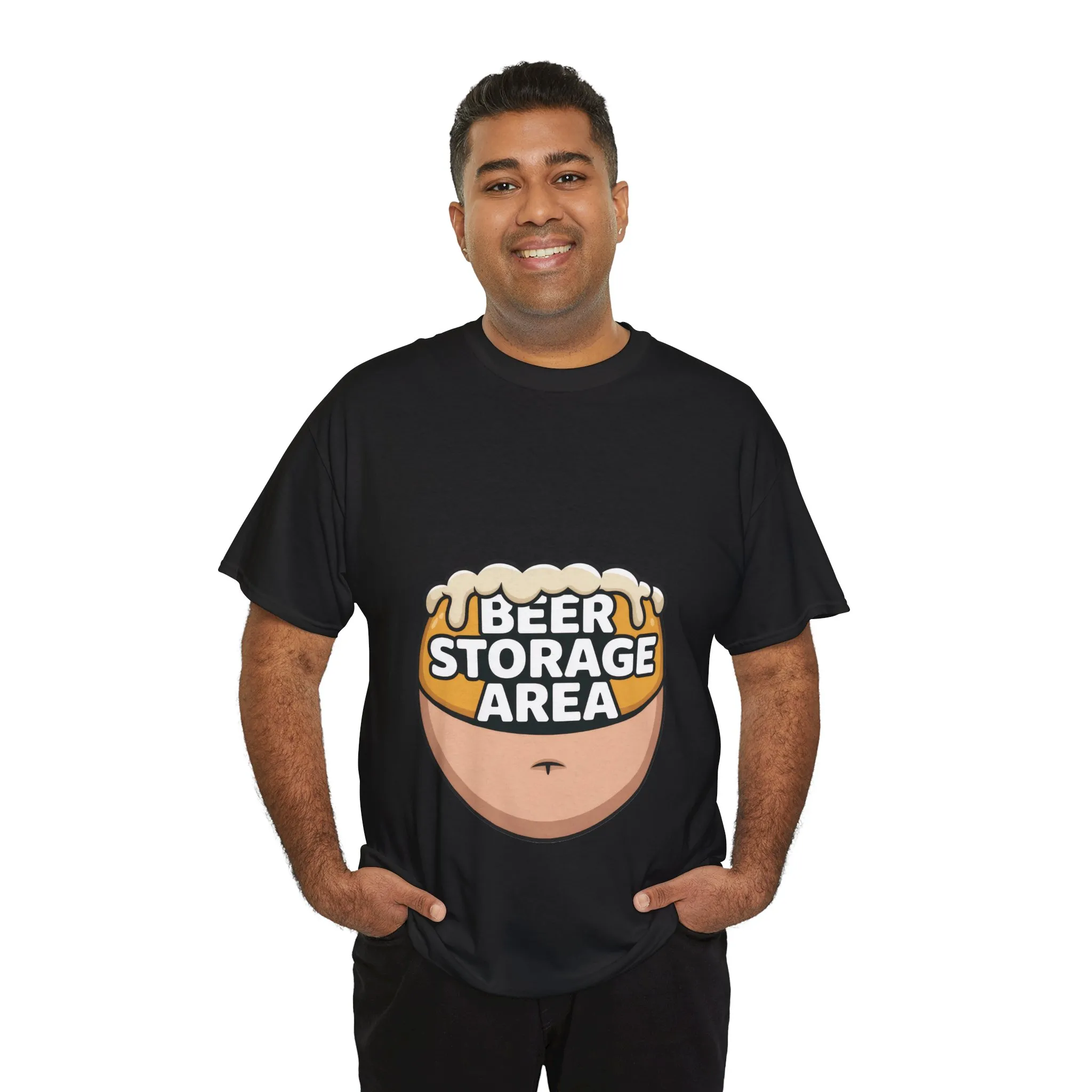 Funny Beer Belly T-Shirt, Beer Storage Area Graphic Tee for Men, Dad Bod Humor Shirt, Beer Lovers Gift, Drinking Gift, Party Apparel - Image 6
