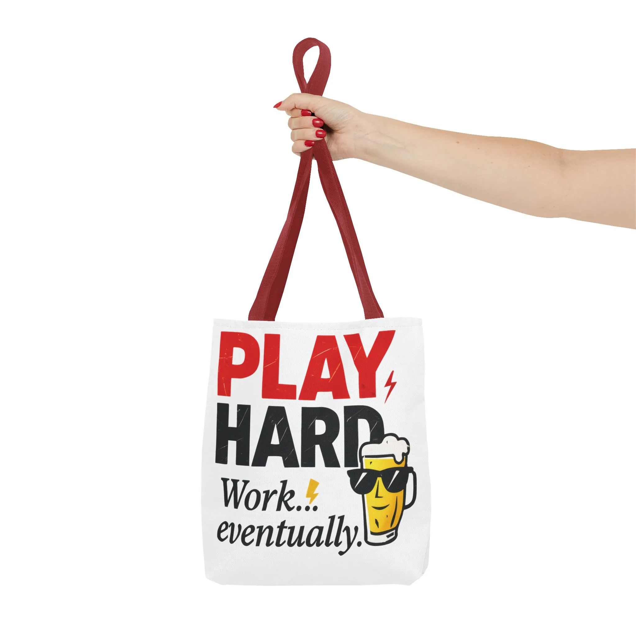 Play Hard Tote Bag - Fun, Stylish, Tote for Work & Play, Summer, Gift, Beach Bag, Everyday Carry, Beach Weekender Bag, large canvas bag - Image 4