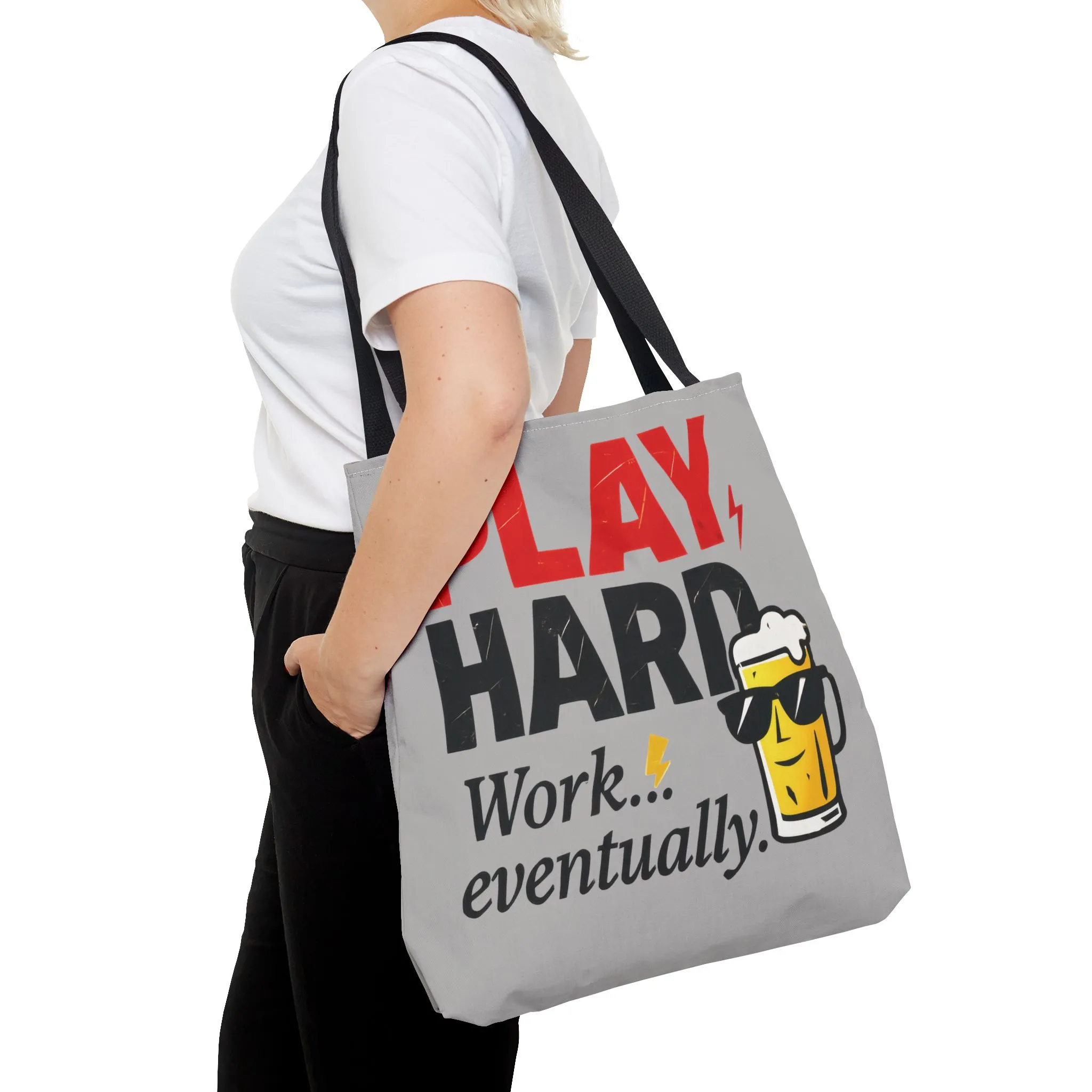 Play Hard Tote Bag - Fun, Stylish, Tote for Work & Play, Summer, Gift, Beach Bag, Everyday Carry, Beach Weekender Bag, large canvas bag - Image 4