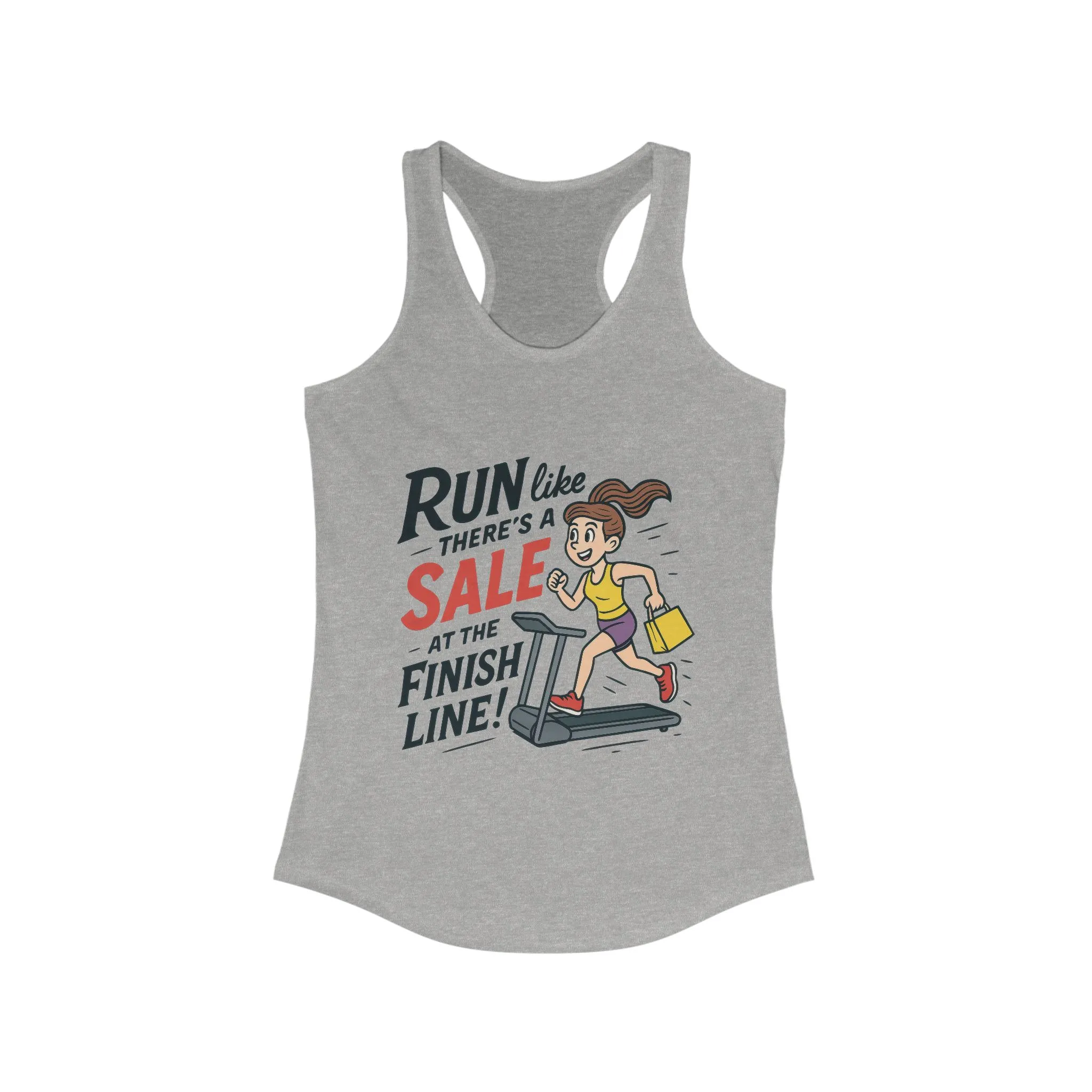 Motivational Fitness Tank Top, Workout Shirt, Gym Tank, Funny Exercise Top, Funny Shopping and Running Tee, Treadmill Runner Shirt for Her