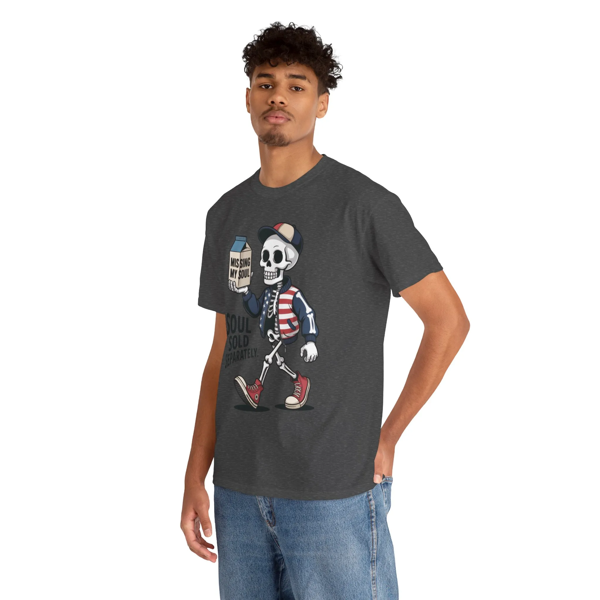Funny Skeleton T-Shirt Soul Sold Separately Graphic Tee, Missing Soul Cartoon Shirt, Gothic Streetwear, Halloween Gift Tee - Image 21