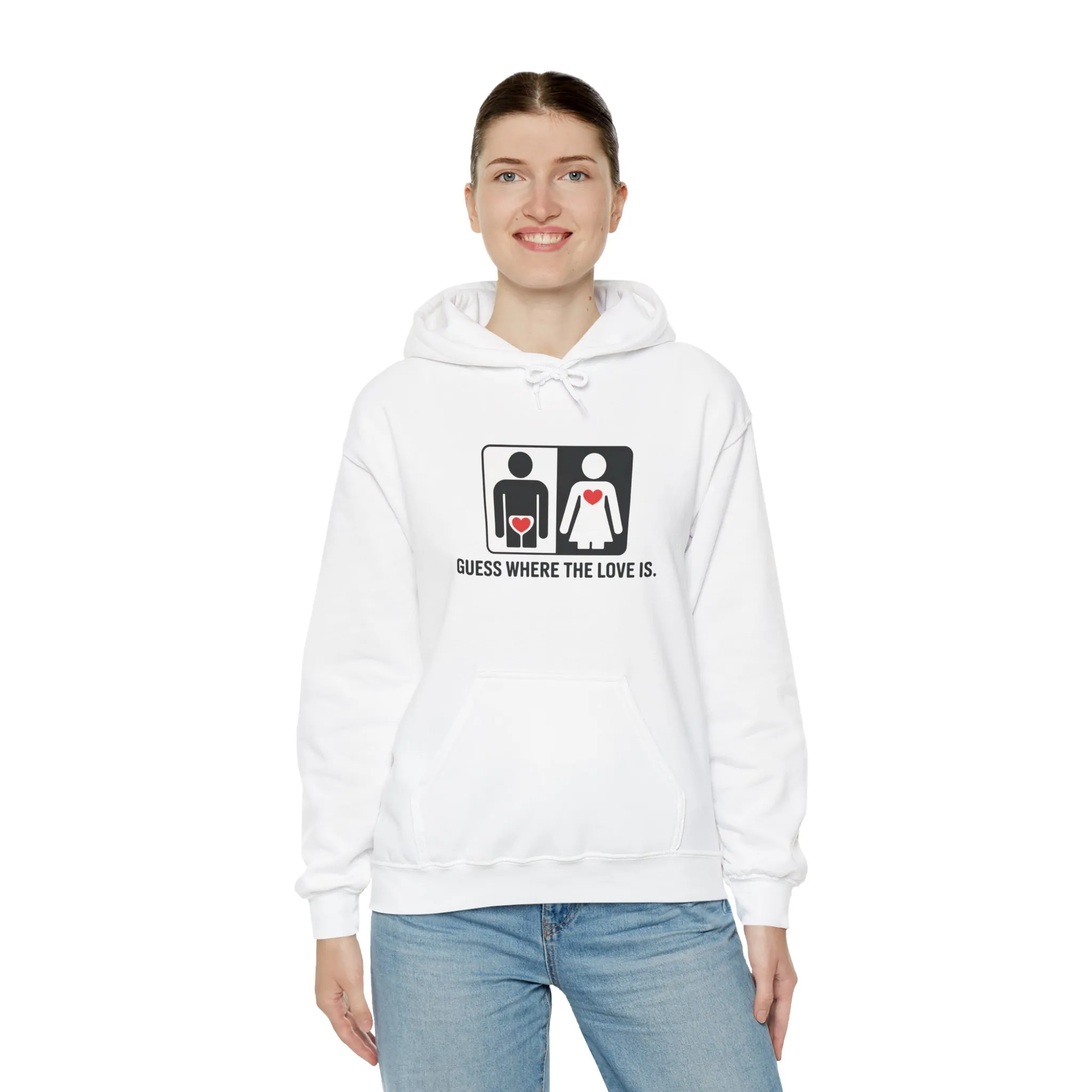 Guess Where the Love Is Hoodie, Cute Couples Hoodie, Valentines Day Gift, Matching Outfits, Witty Relationship Hoodie, Love Joke Graphic - Image 8