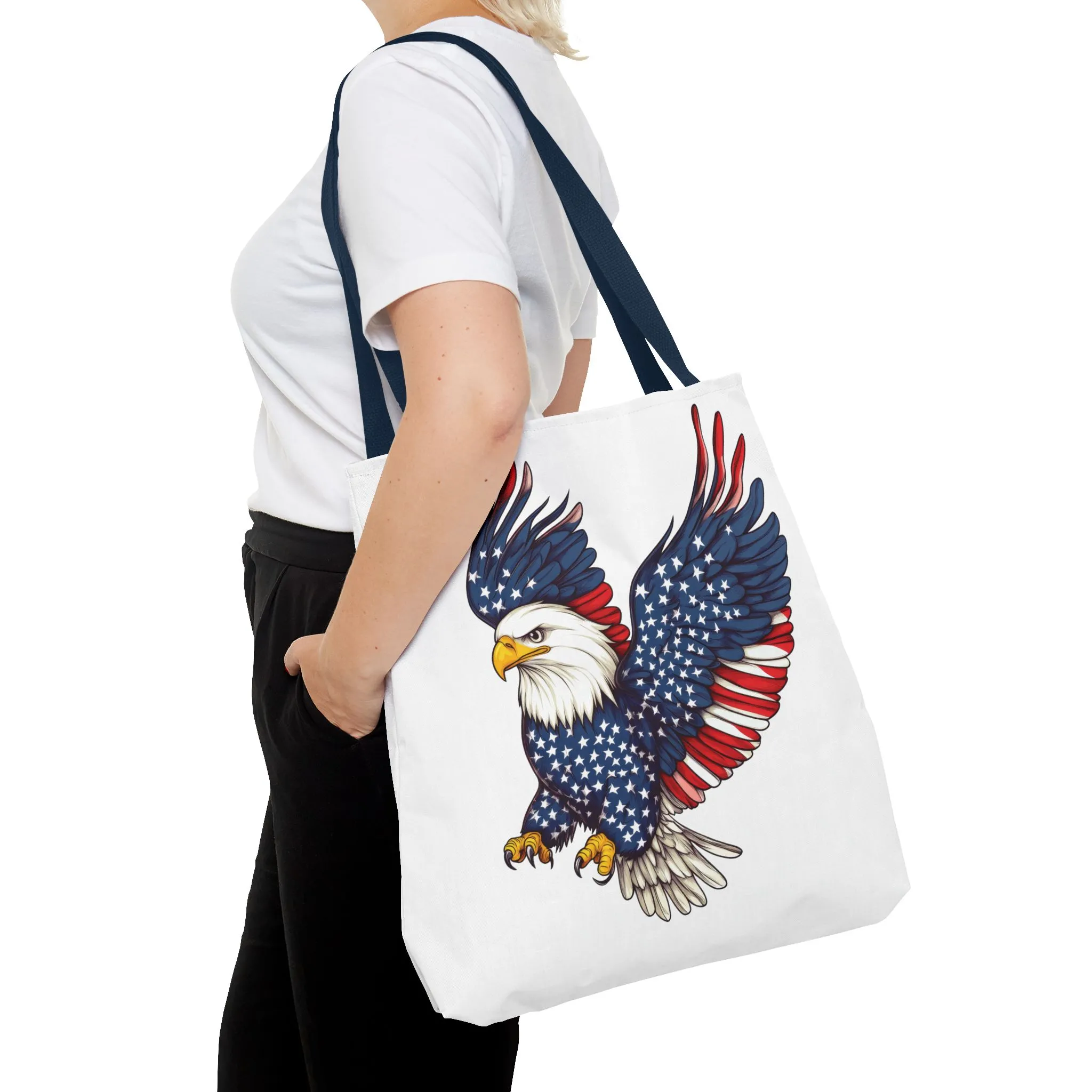 Patriotic Eagle Tote Bag, AOP, Perfect for July 4th, Festivals, Eco-Friendly Shopping, Gift for Nature Lovers, large canvas bag, beach bag - Image 40