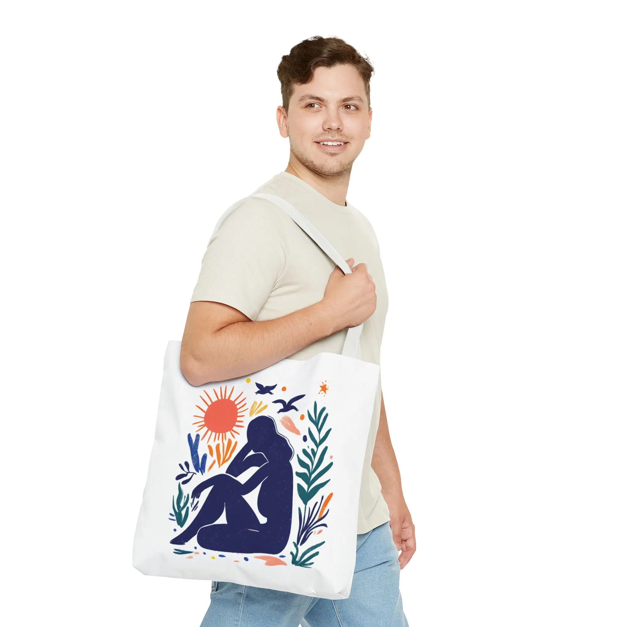 Boho Art Tote Bag, Versatile Eco-Friendly Carryall, Gift for Her, Summer Outing, Beach Bag, Reusable Shopping Tote - Image 3