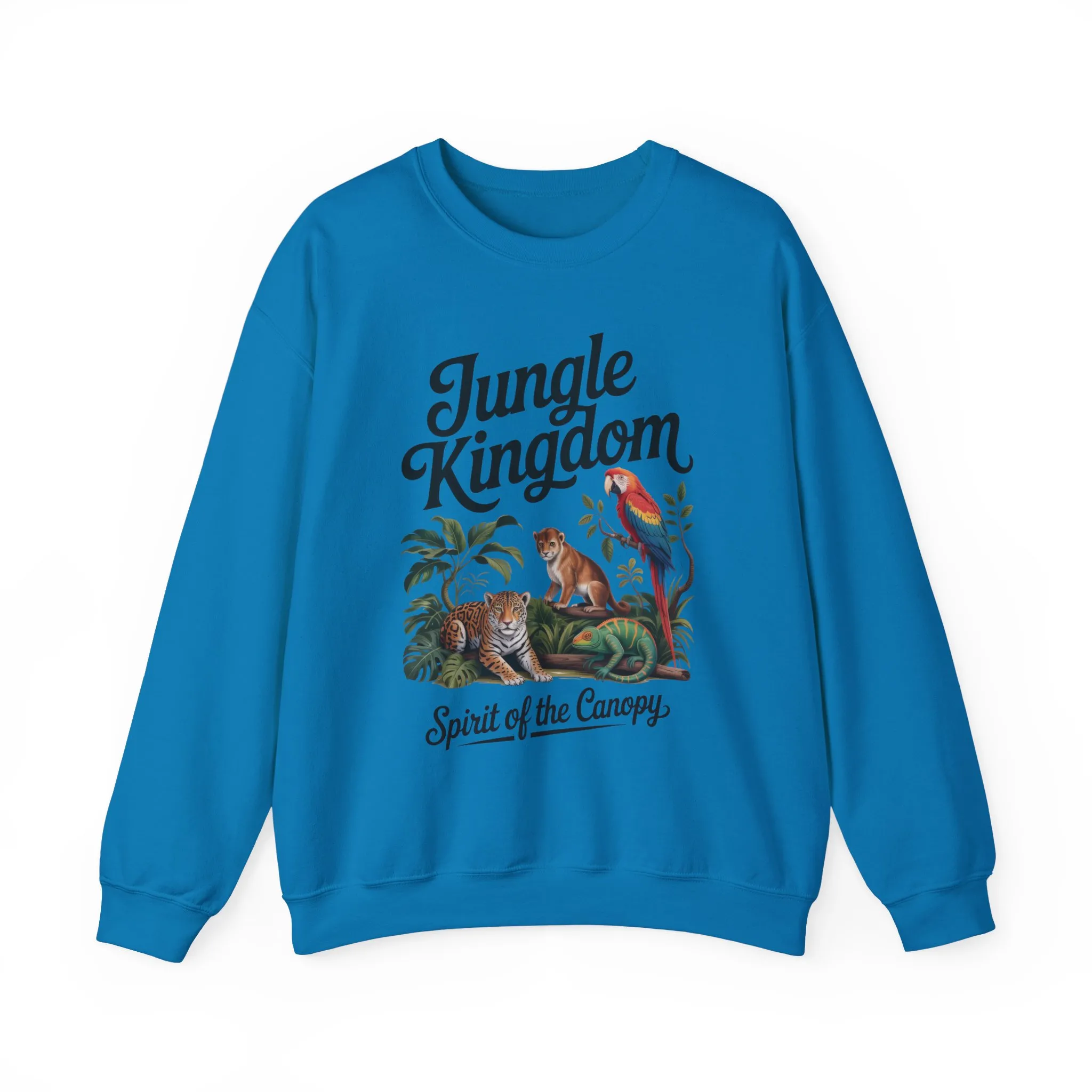 Jungle Kingdom Mens Sweatshirt, Cozy Jungle Crewneck, Nature Lover Gift, Wildlife Artwork, Eco-Conscious Apparel, Animal Enthusiast Clothing - Image 19