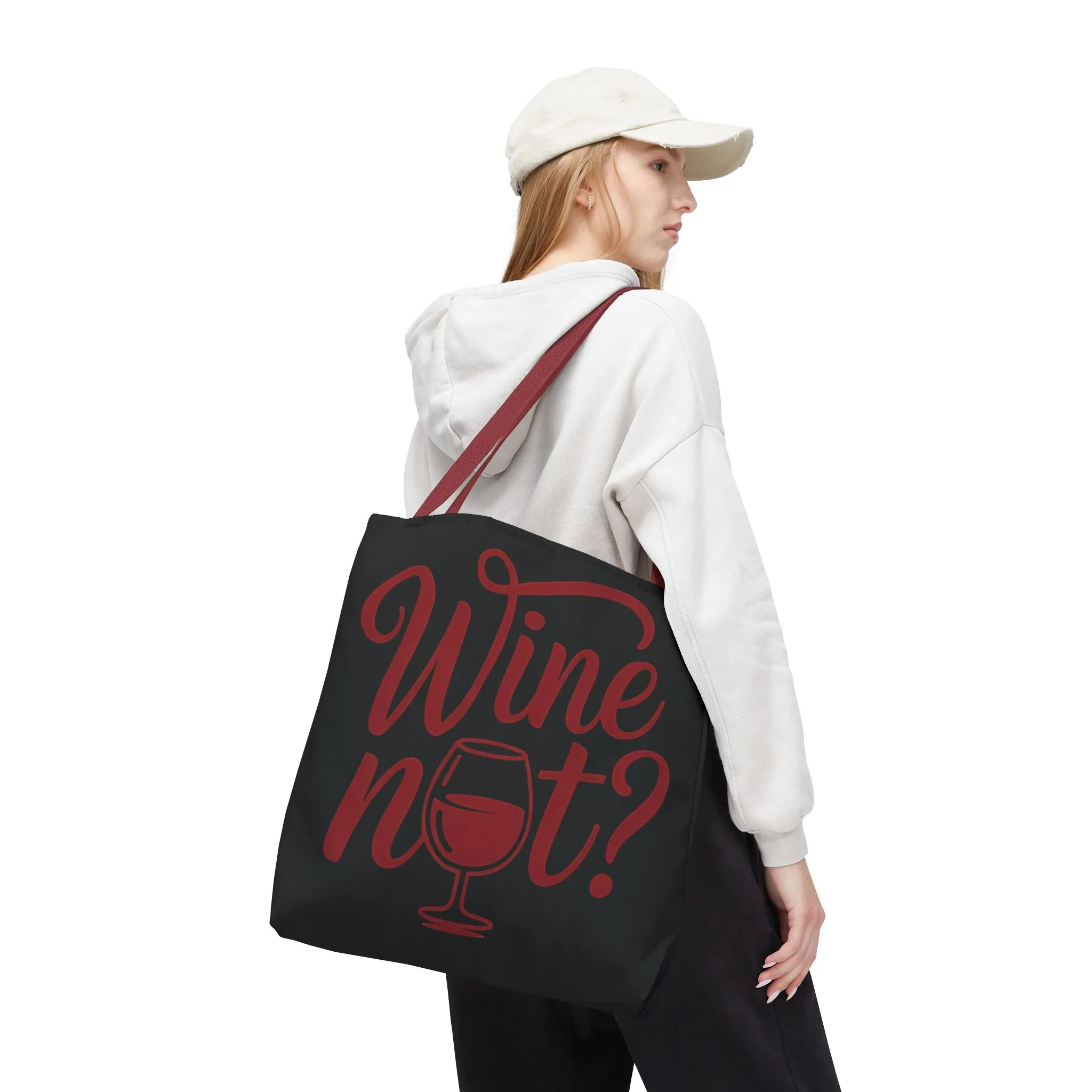 Wine Not? Tote Bag - Fun Wine Lover's Accessory for Parties, Gift for Wine Enthusiasts, Perfect for Grocery or Beach Outings, AOP Design - Image 20