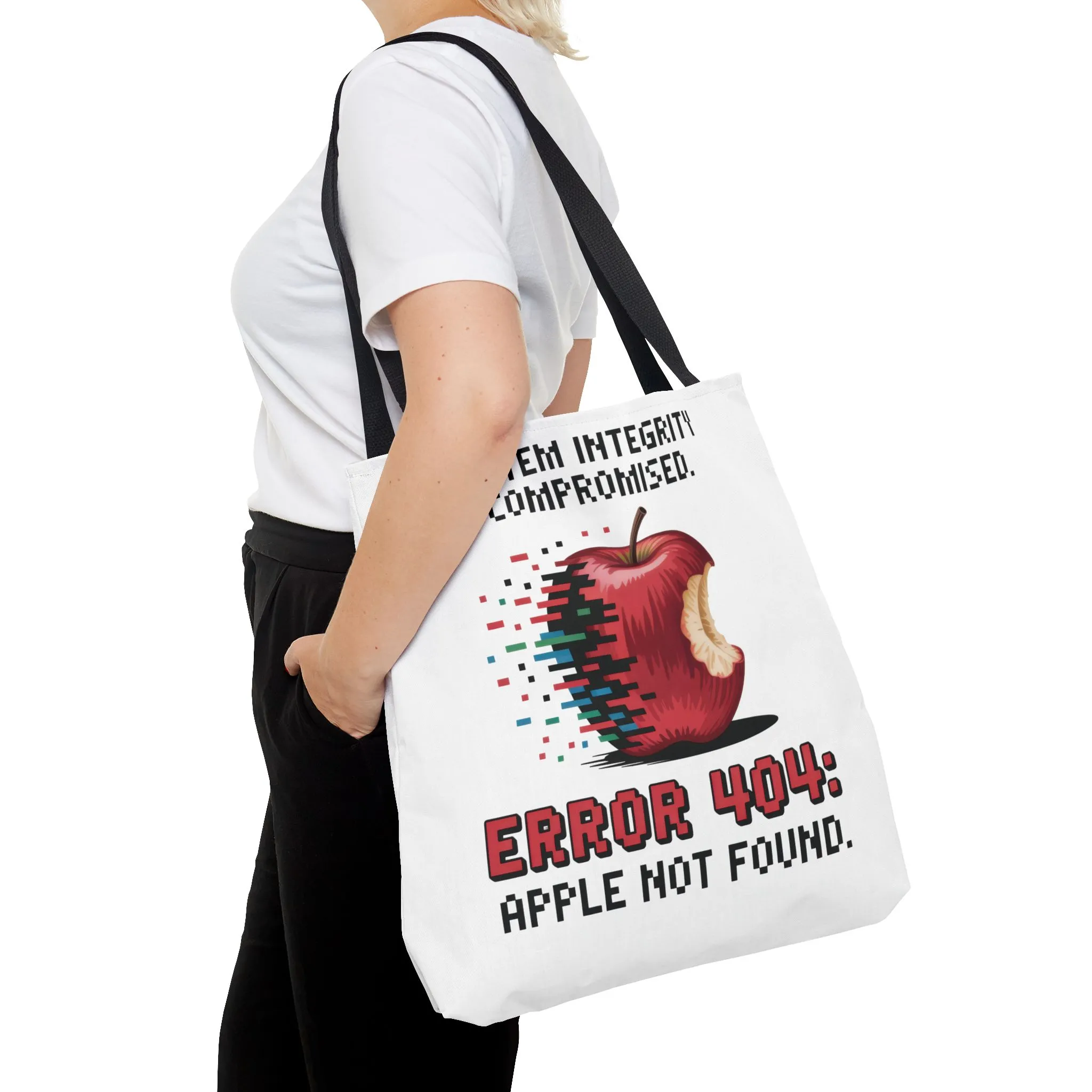 Error 404 Apple Tote Bag, Geek Tote, Funny Shopping Bag, Gift for Tech Lovers, Apple Lovers Tote, Digital Design Bag, Weekender Bag, Beach Bag, Large Canvas Bag - Image 19