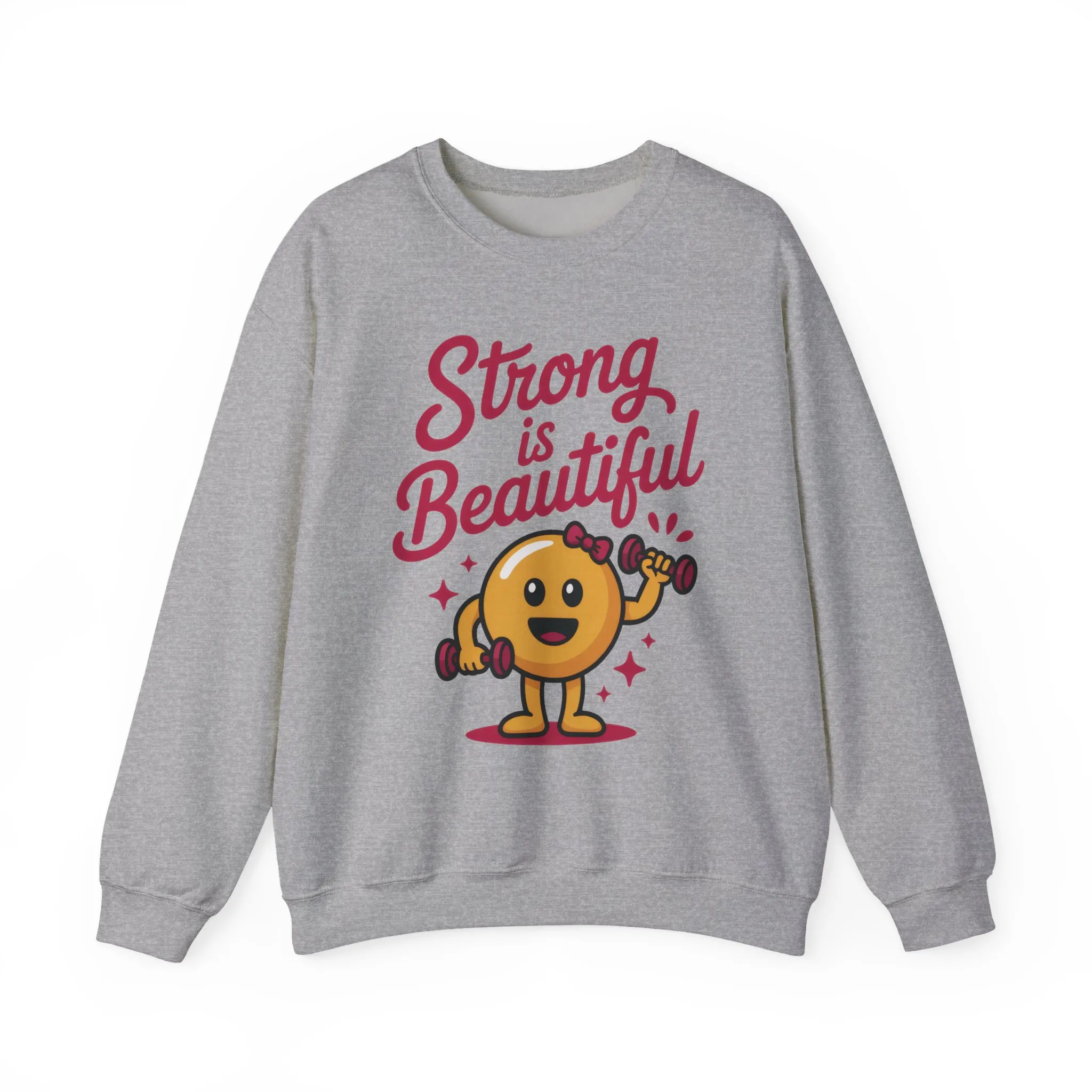 Strong is Beautiful Womens Crewneck Sweatshirt, Cute Fitness Graphic Pullover, Gym and Workout Motivation Sweater, Gift for Fitness Lovers - Image 10