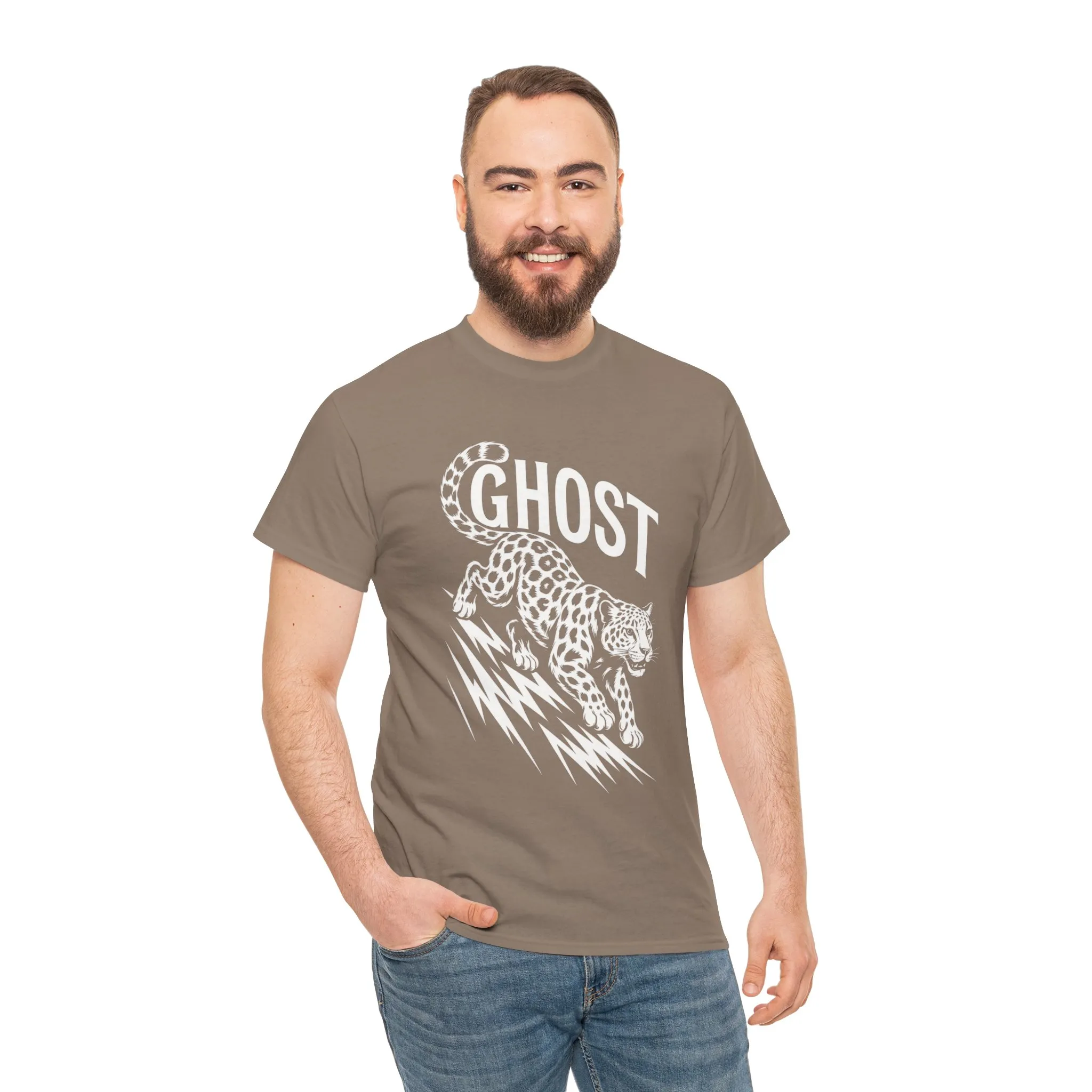 Ghost Leopard Graphic Tee, Mens T-Shirt, Casual Wear, Animal Print Top, Gift for Cat Lovers, Halloween Outfit - Image 29