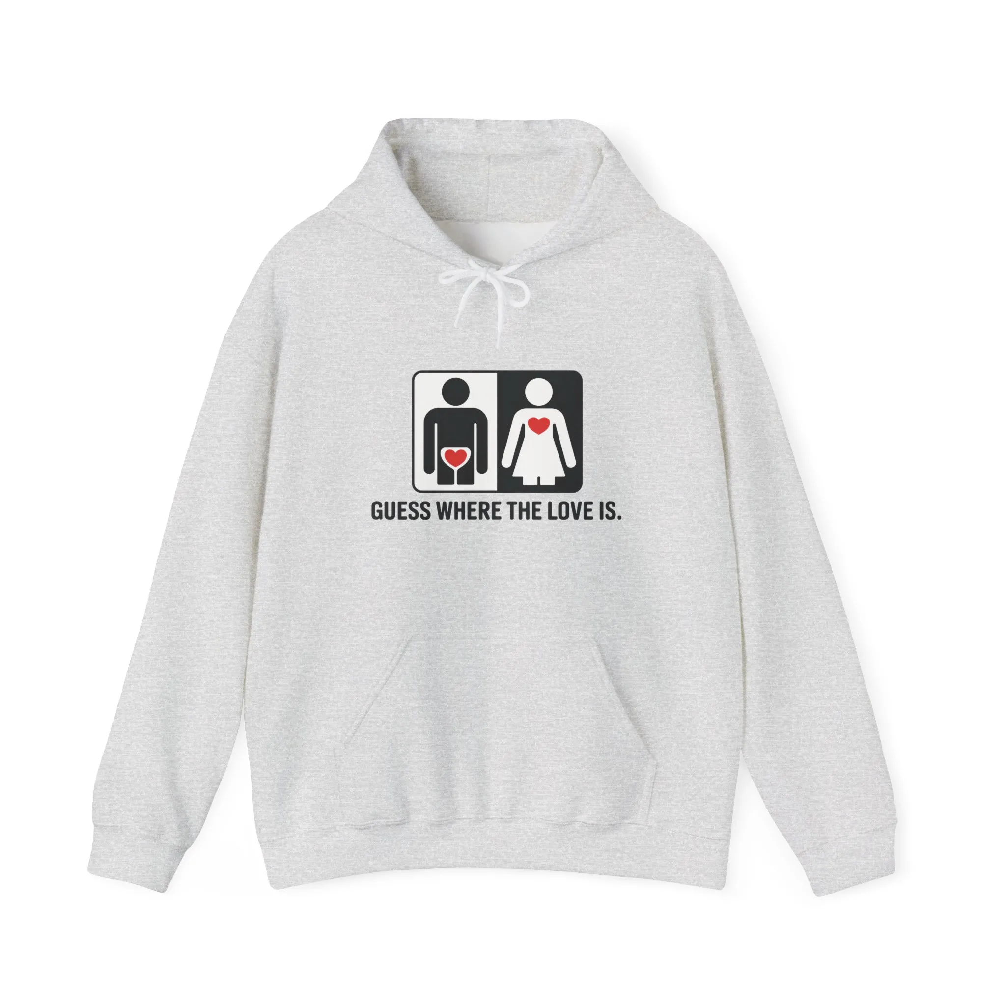Guess Where the Love Is Hoodie, Cute Couples Hoodie, Valentines Day Gift, Matching Outfits, Witty Relationship Hoodie, Love Joke Graphic - Image 9