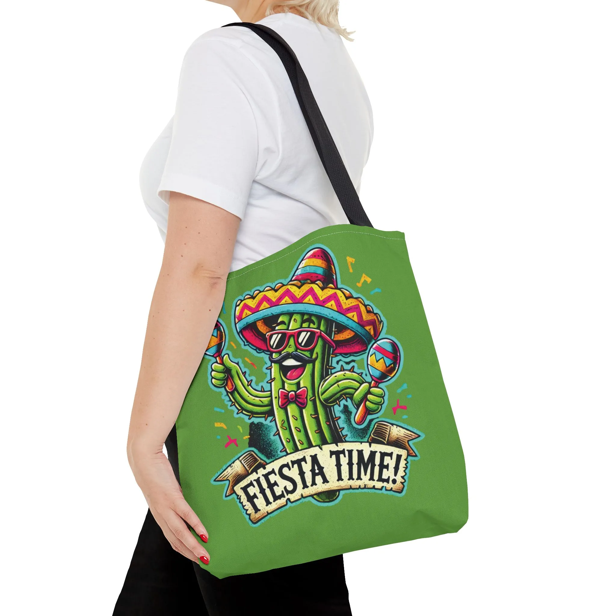 Fiesta Time Cactus Tote Bag, Funny Mexican Party Gift, Sombrero Maracas Print, Cinco de Mayo Bag, Summer Festival Tote, Beach Bag, Shopping - Image 12