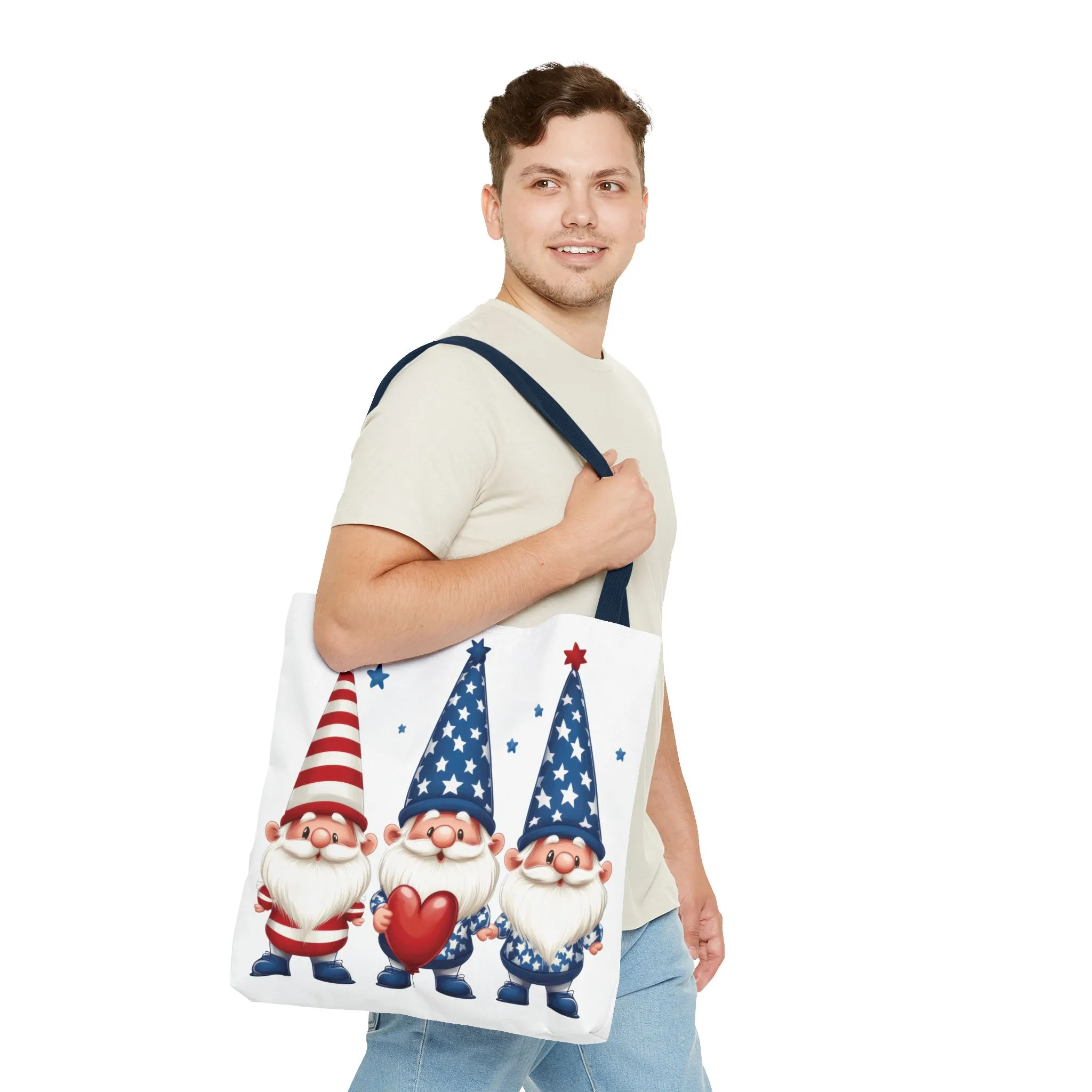 Patriotic Gnome Tote Bag, Stars and Stripes Reusable Grocery Bag, Cute Gnome Summer Bag, Holiday Gift Tote, Eco-Friendly Shopping Bag - Image 43